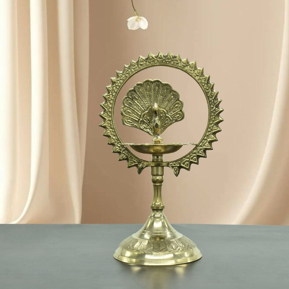 Regal Peacock Diya Glow