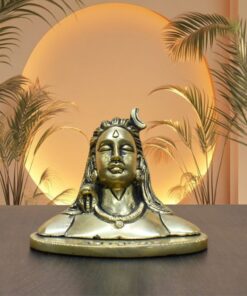 Handcrafted Brass Adiyogi Shiva Bust Statue | Vastu Mahadev Meditation Murti for Home Temple, Office Desk, Spiritual Decor, Sawan Gift & Mahashivratri Puja