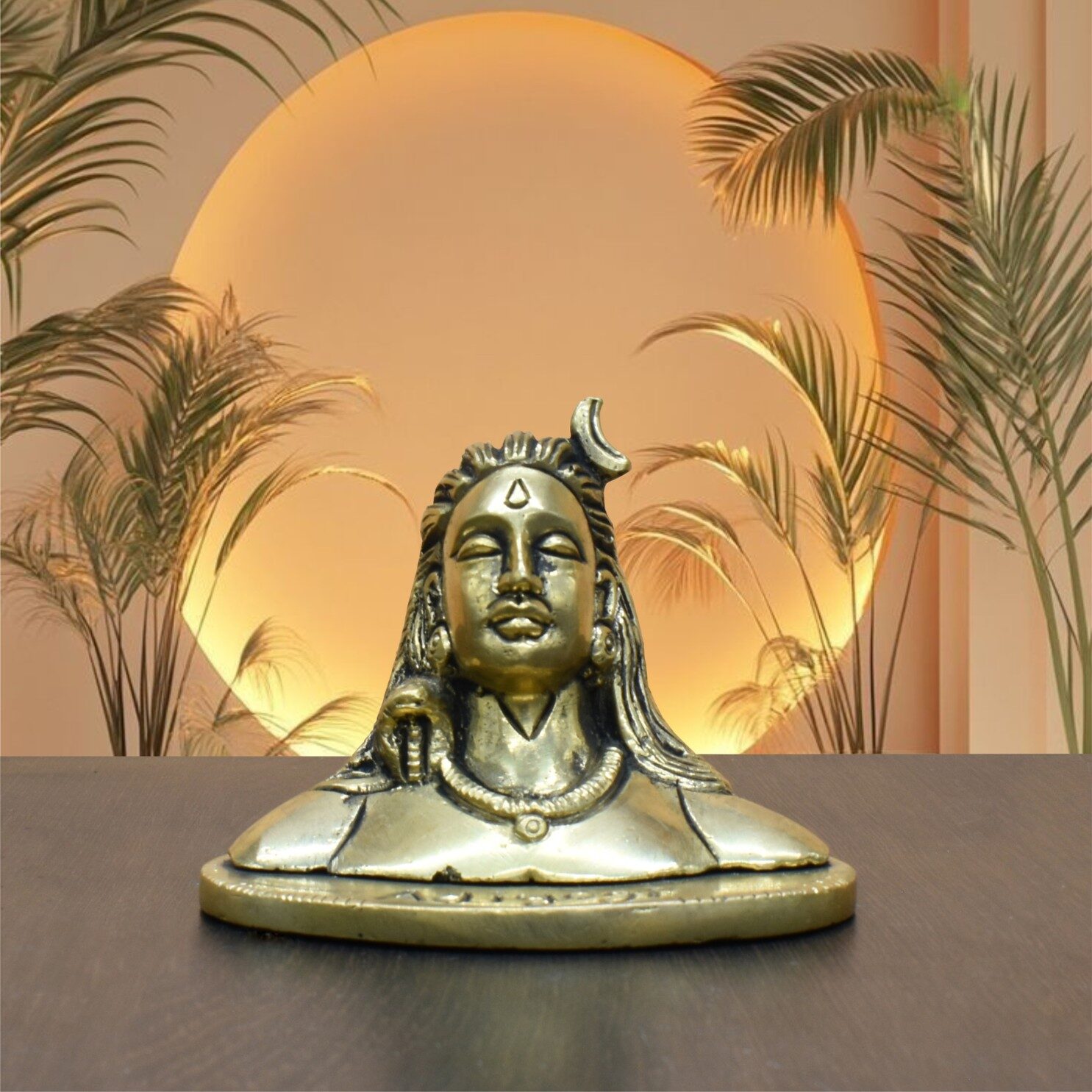Handcrafted Brass Adiyogi Shiva Bust Statue | Vastu Mahadev Meditation Murti for Home Temple, Office Desk, Spiritual Decor, Sawan Gift & Mahashivratri Puja