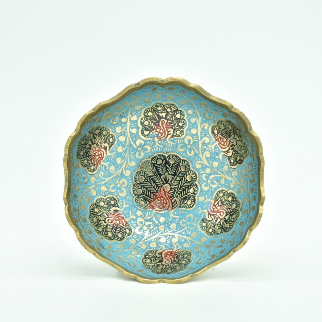 Turquoise Majesty Brass Bowl-Dry Fruit Bowl - Image 4