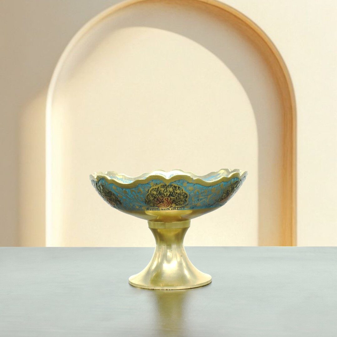 Turquoise Majesty Brass Bowl-Dry Fruit Bowl