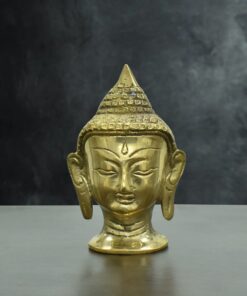 Handcrafted Brass Buddha Head Statue | Feng Shui Vastu Serenity Face Idol for Home Decor, Meditation Room, Zen Office Desk, Peace, Calm & Spiritual Gifting