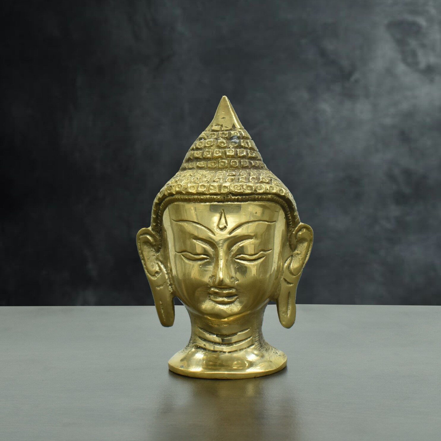 Handcrafted Brass Buddha Head Statue | Feng Shui Vastu Serenity Face Idol for Home Decor, Meditation Room, Zen Office Desk, Peace, Calm & Spiritual Gifting