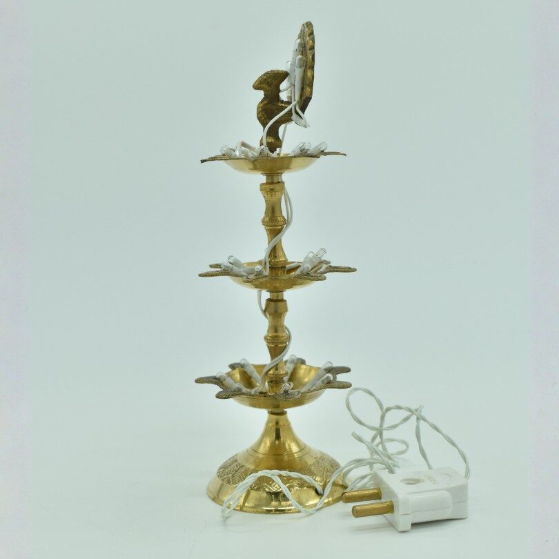 Three Layer Brass Bulb Lamp - Image 3