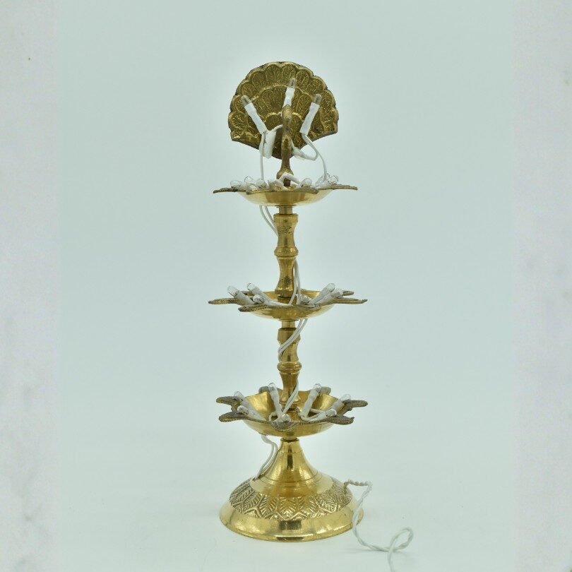 Three Layer Brass Bulb Lamp - Image 2