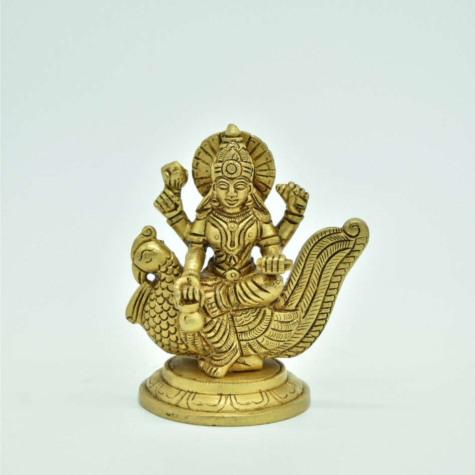 Handcrafted Brass Saraswati Idol on Swan | Vastu Goddess of Wisdom & Arts Murti for Home Temple, Study Room, Basant Panchami Puja & Academic Gifting - Image 4