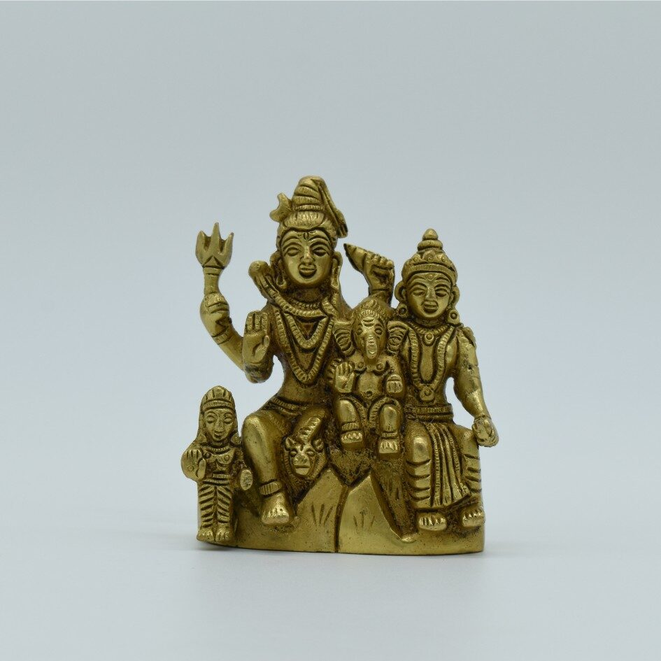 Lord Shiv Pariwar Brass Idol | Shiv Parvati Ji Metal Statue | Shiv Family Sculpture | for Home, Office, Puja | Religious Figurines | Decorative Murti Gift Showpiece - Image 4