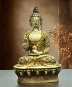 Meditating Buddha Ji Brass Idol | Buddh Ji Metal Statue | Lord Budhha Sculpture | for Home, Office, Puja | Religious Figurines | Decorative Murti Gift Showpiece