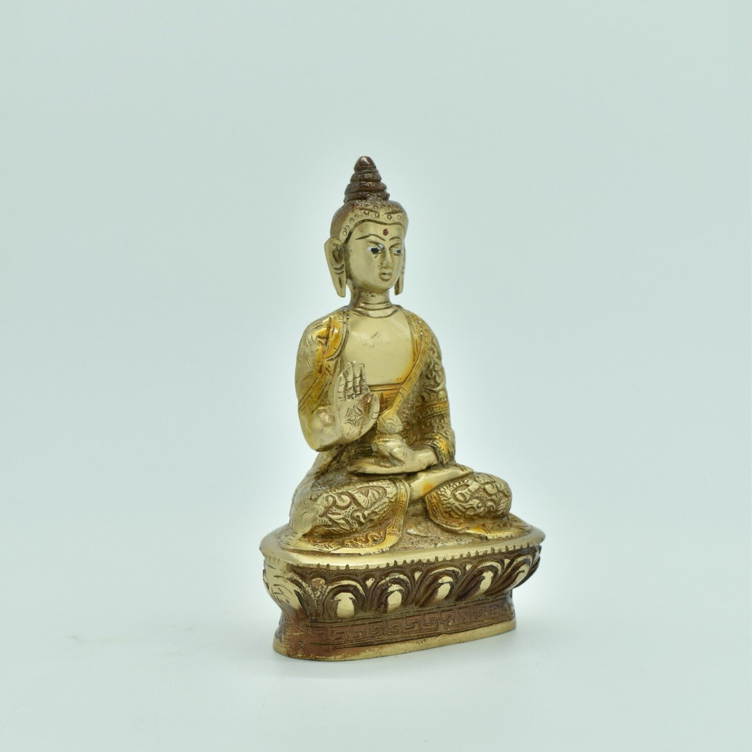 Meditating Buddha Ji Brass Idol | Buddh Ji Metal Statue | Lord Budhha Sculpture | for Home, Office, Puja | Religious Figurines | Decorative Murti Gift Showpiece - Image 4
