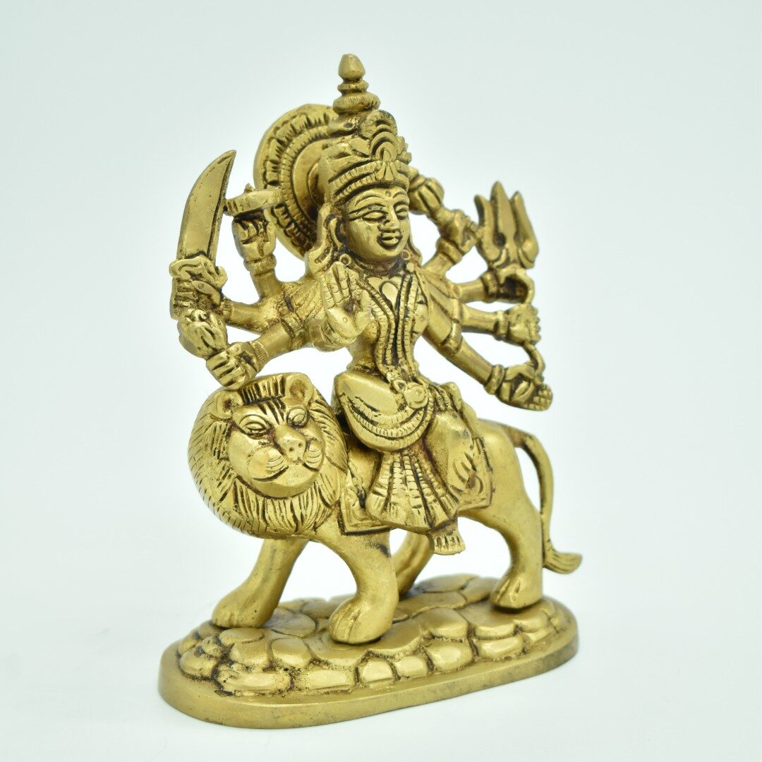 Maa Durga Ji Brass Idol | Durga Ji Metal Statue | Goddess Durga Sculpture | for Home, Office, Puja | Religious Figurines | Decorative Murti Gift Showpiece - Image 3