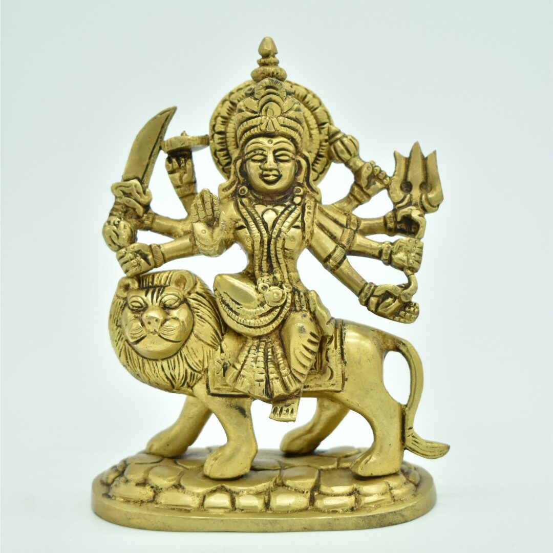 Maa Durga Ji Brass Idol | Durga Ji Metal Statue | Goddess Durga Sculpture | for Home, Office, Puja | Religious Figurines | Decorative Murti Gift Showpiece - Image 2