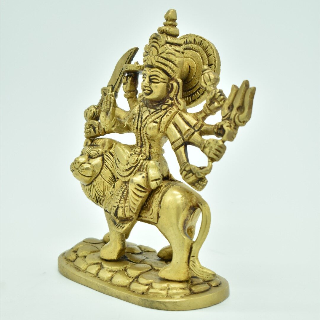Maa Durga Ji Brass Idol | Durga Ji Metal Statue | Goddess Durga Sculpture | for Home, Office, Puja | Religious Figurines | Decorative Murti Gift Showpiece - Image 4