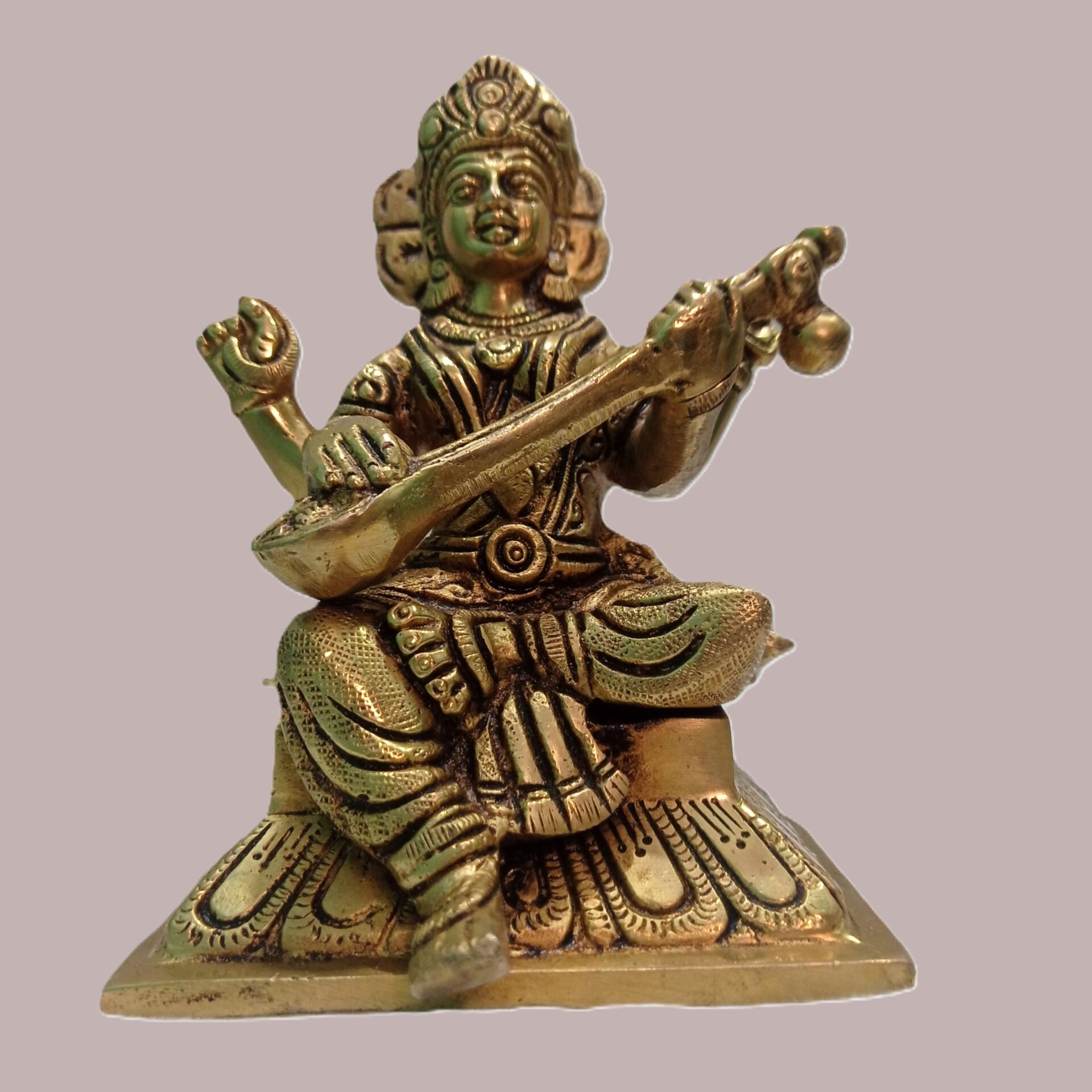 Timeless Saraswati Brass Figurine - Image 2