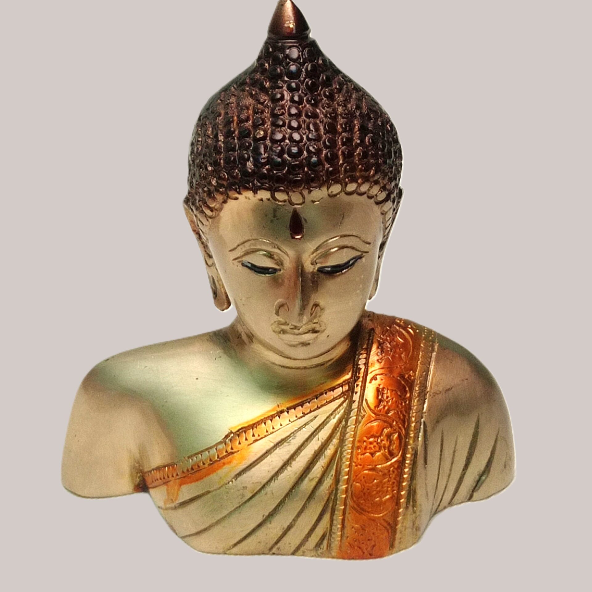 Buddha Ji Bust Idol | Metal Statue | Lord Budhha Sculpture | for Home, Office, Puja | Religious Figurines | Decorative Murti Gift Showpiece - Image 2