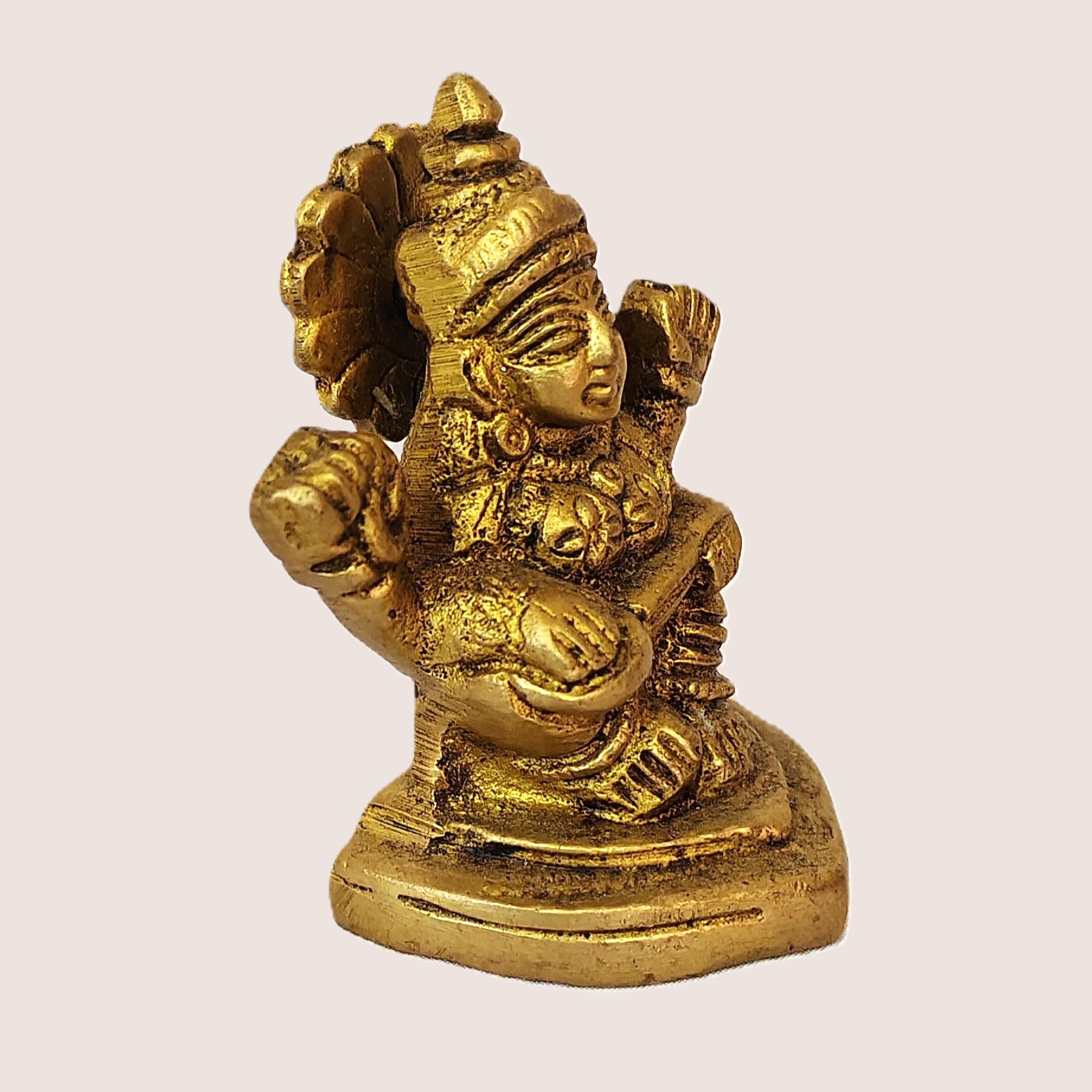 Handcrafted Small Brass Saraswati Idol with Veena | Vastu Goddess of Knowledge Murti for Study Table, Home Temple, Wisdom, Arts & Basant Panchami Gifting - Image 2