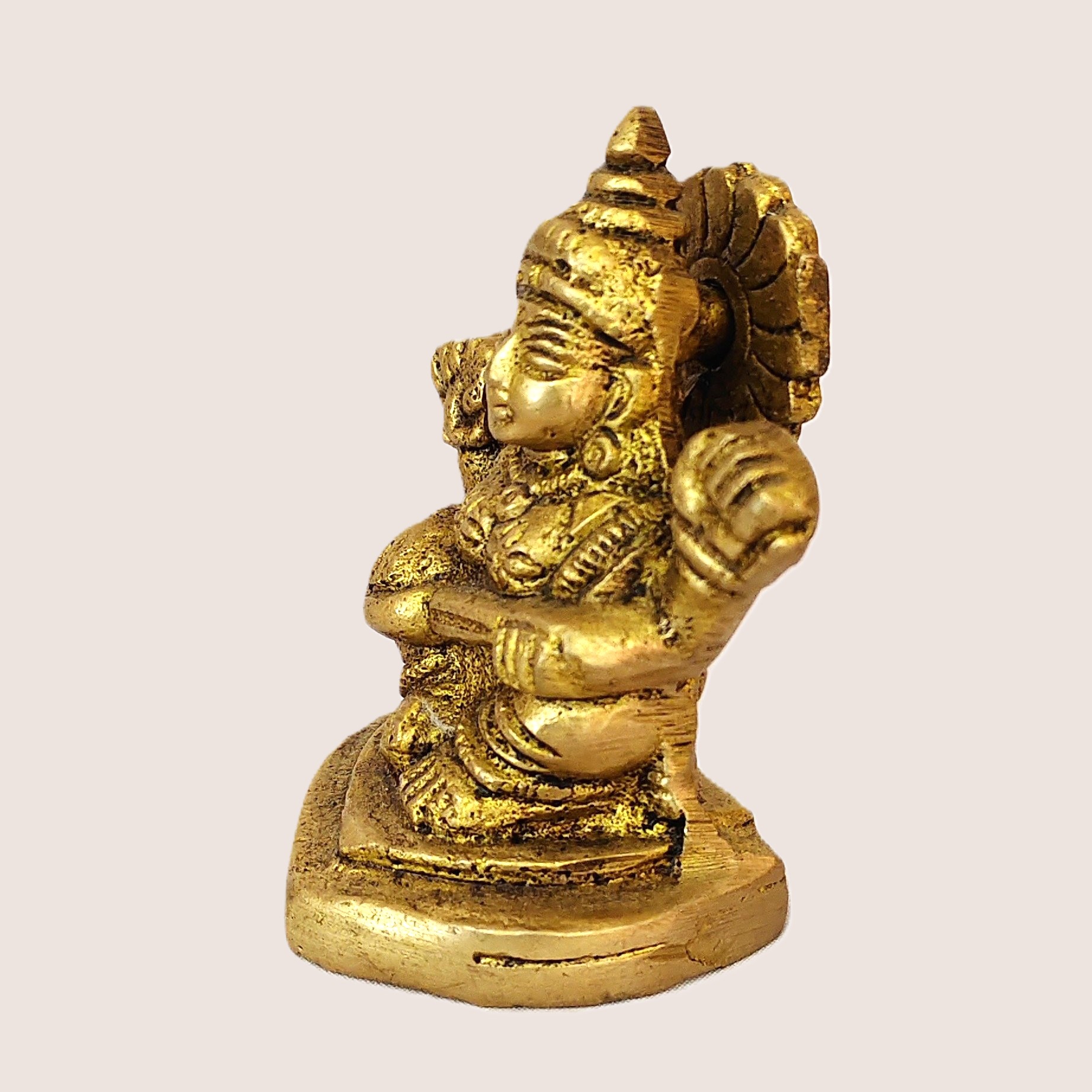 Handcrafted Small Brass Saraswati Idol with Veena | Vastu Goddess of Knowledge Murti for Study Table, Home Temple, Wisdom, Arts & Basant Panchami Gifting - Image 4