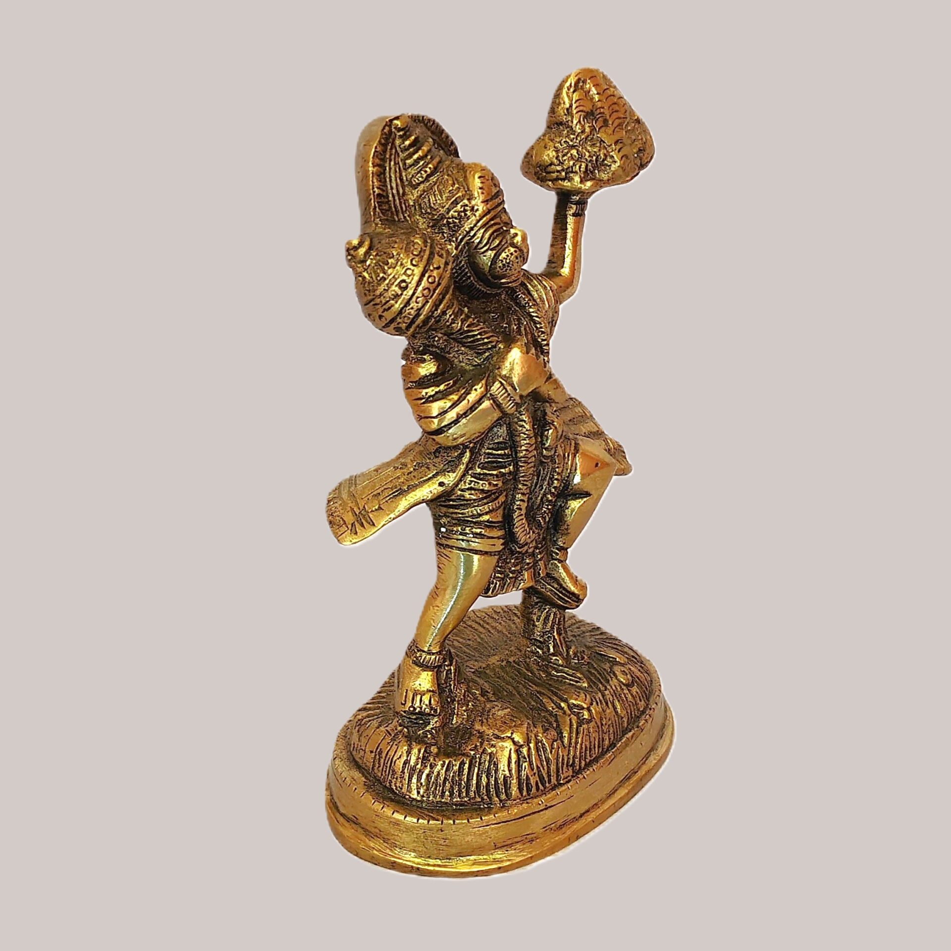 Hanuman Ji Carrying Sanjeevani Parvat Brass Idol | Antique Murti | Hindu God Statue for Puja Room, Home Décor & Gifting - Image 3