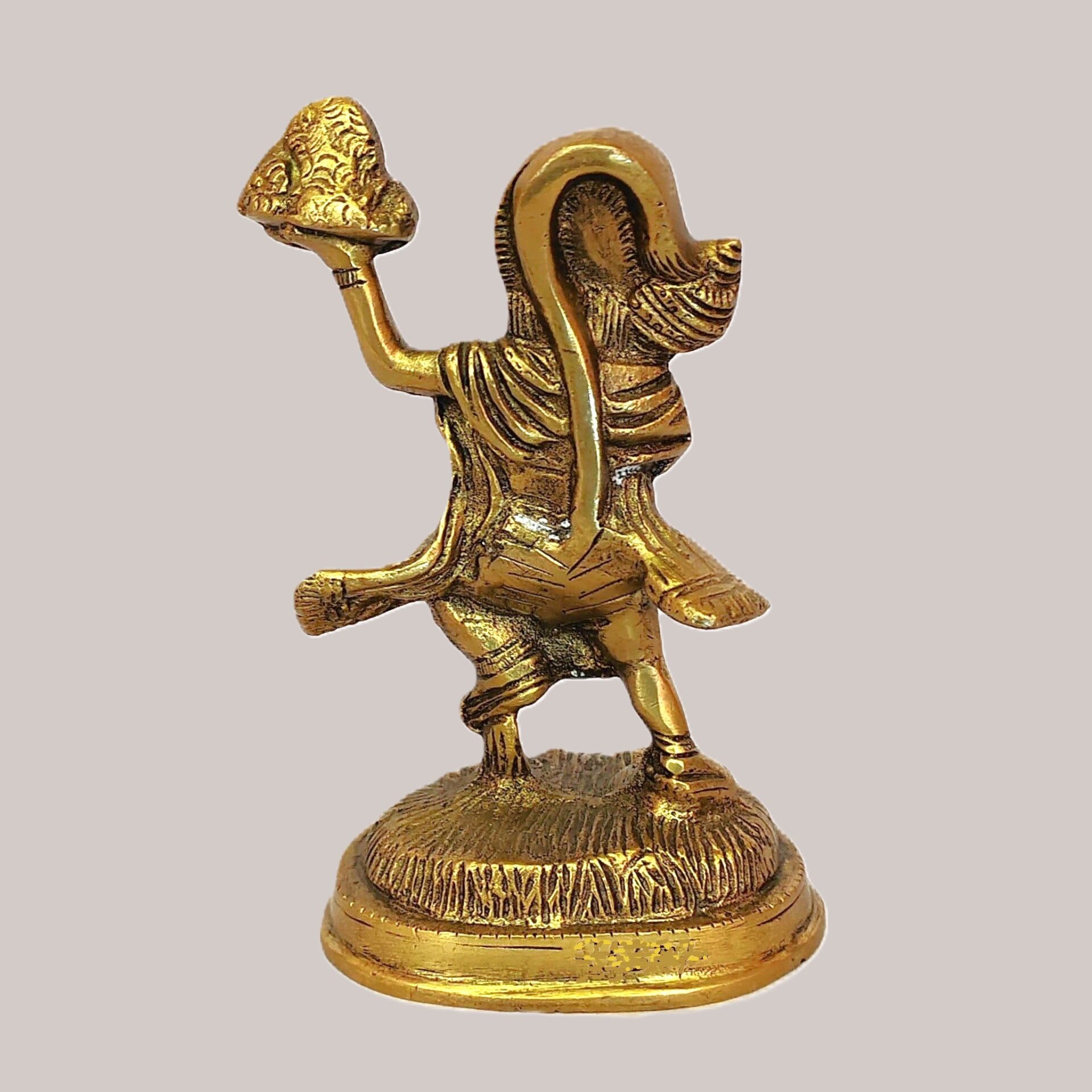 Hanuman Ji Carrying Sanjeevani Parvat Brass Idol | Antique Murti | Hindu God Statue for Puja Room, Home Décor & Gifting - Image 4