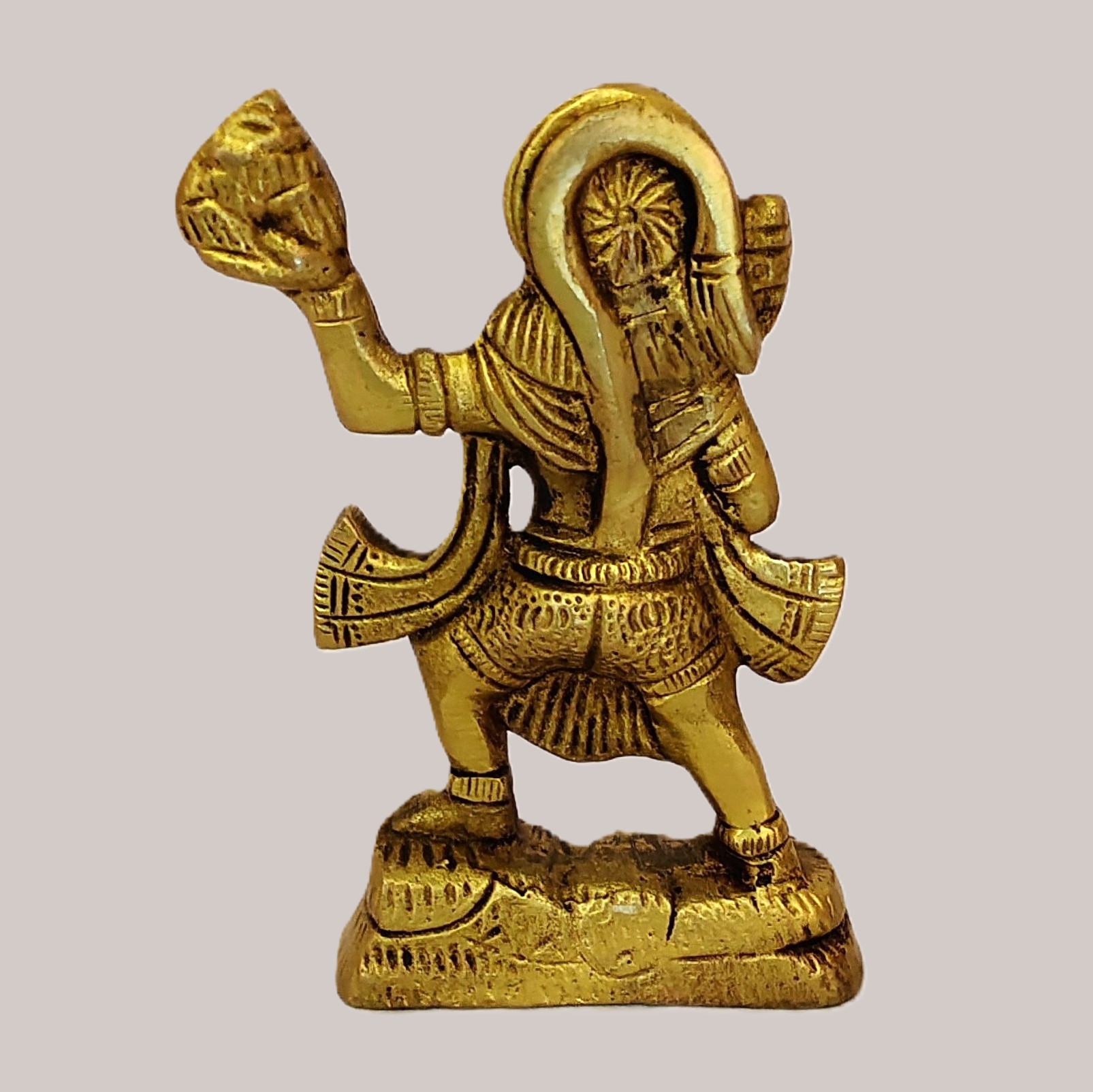 Lord Hanuman Lifting Mountain Brass Statue | Religious Murti for Temple, Office & Spiritual Décor - Image 5