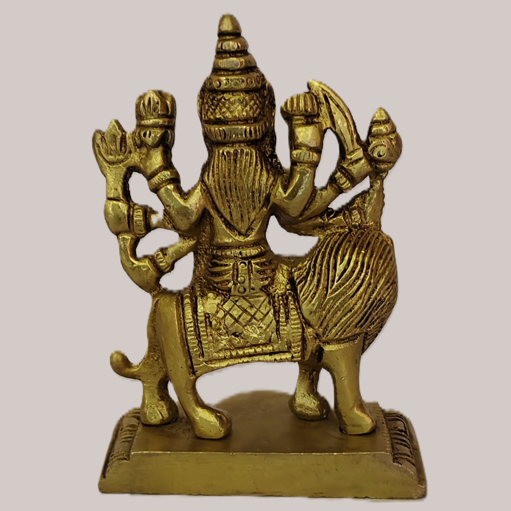 Handcrafted Brass Durga Maa Idol on Lion | Vastu Mahishasuramardini Ashtabhuja Devi Statue for Protection, Strength, Home Temple, Navratri Puja & Shakti Worship - Image 5