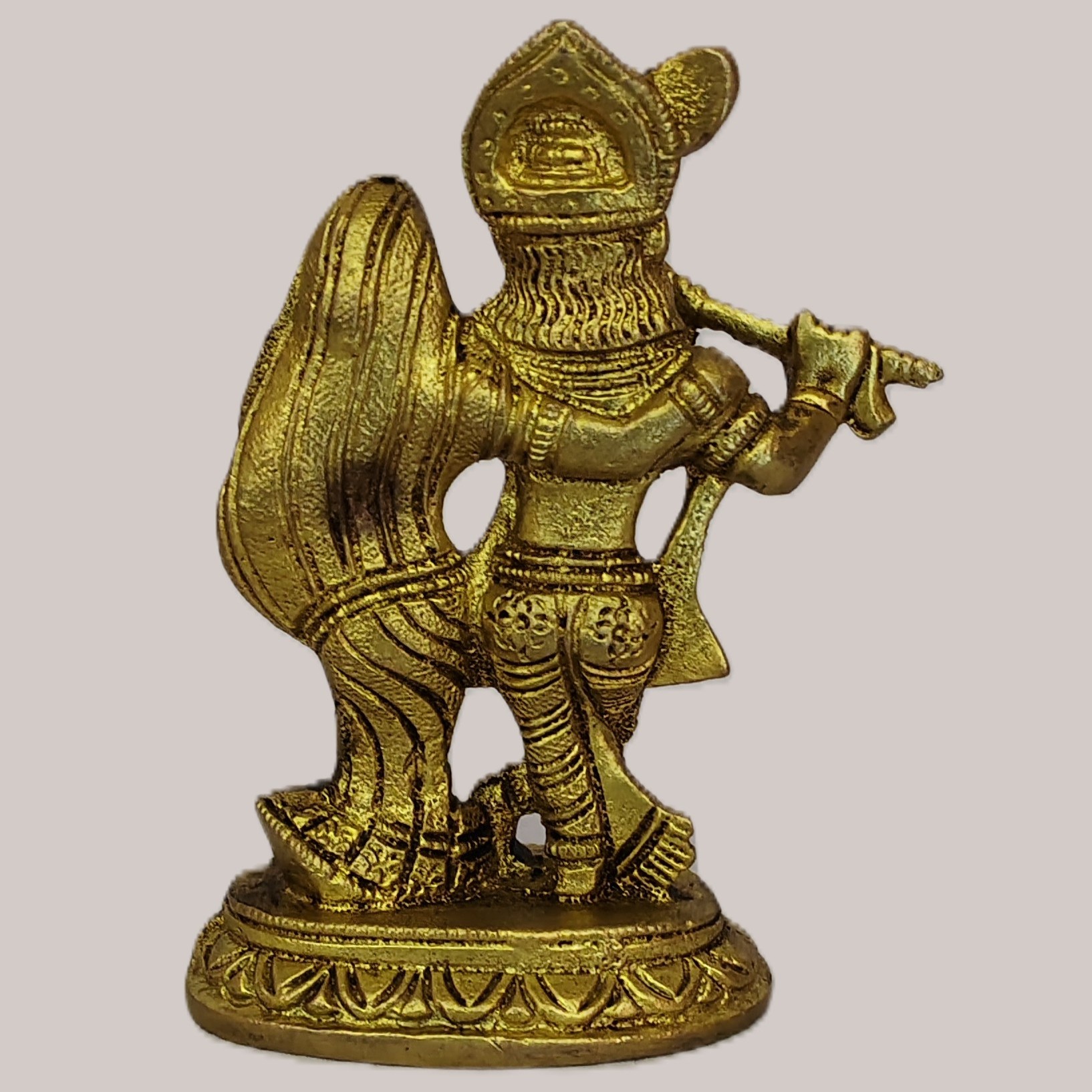 Handcrafted Small Brass Radha Krishna Idol | Vastu Divine Love Couple Murti for Car Dashboard, Home Temple, Marriage Harmony, Janmashtami Decor & Wedding Gift - Image 4