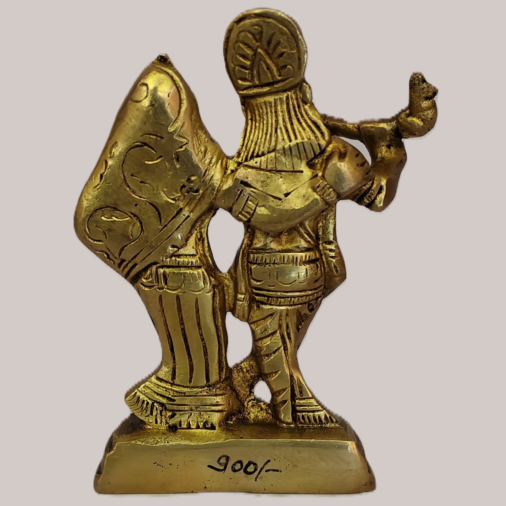 Handcrafted Brass Radha Krishna Idol – Compact Krishna Playing Flute with Radha Murti for Home Décor, Pooja Room, Gift & Spiritual Decoration - Image 5