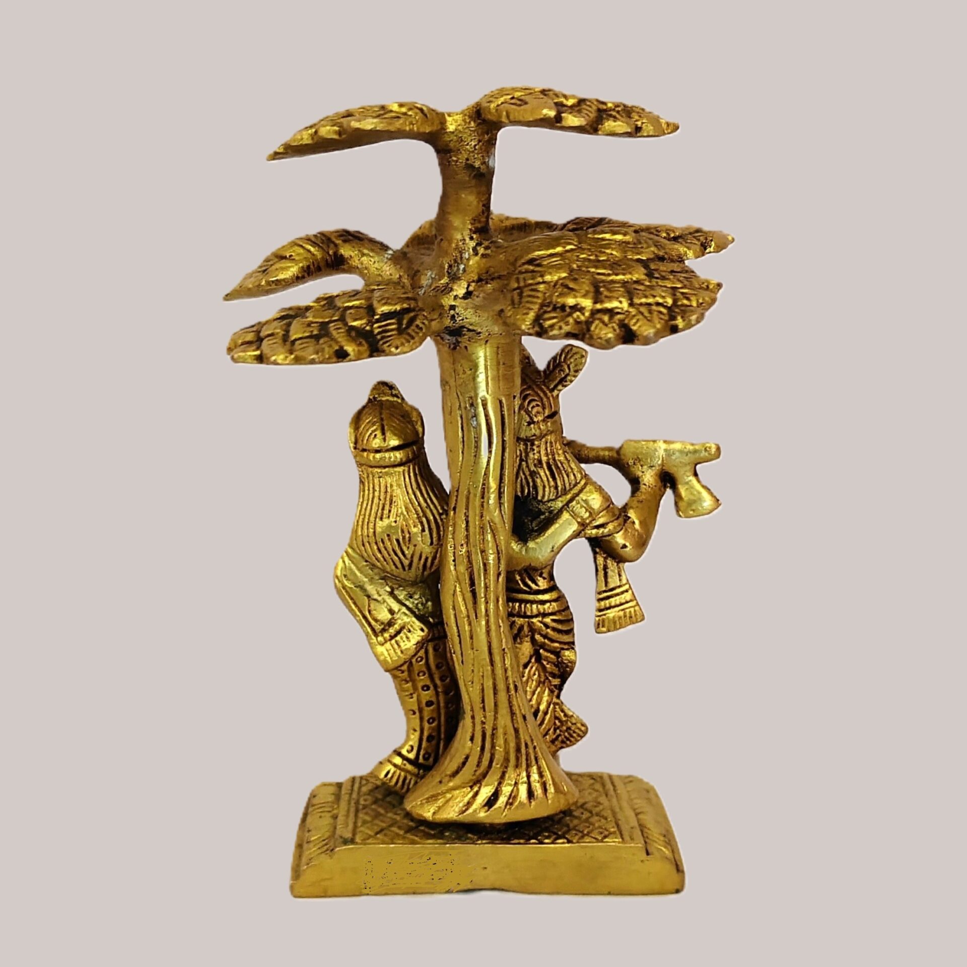 Handcrafted Brass Radha Krishna Idol Under Kadamba Tree | Vastu Divine Love Couple Statue for Home Temple, Relationship Harmony, Marriage Blessings & Wedding Gifting - Image 2