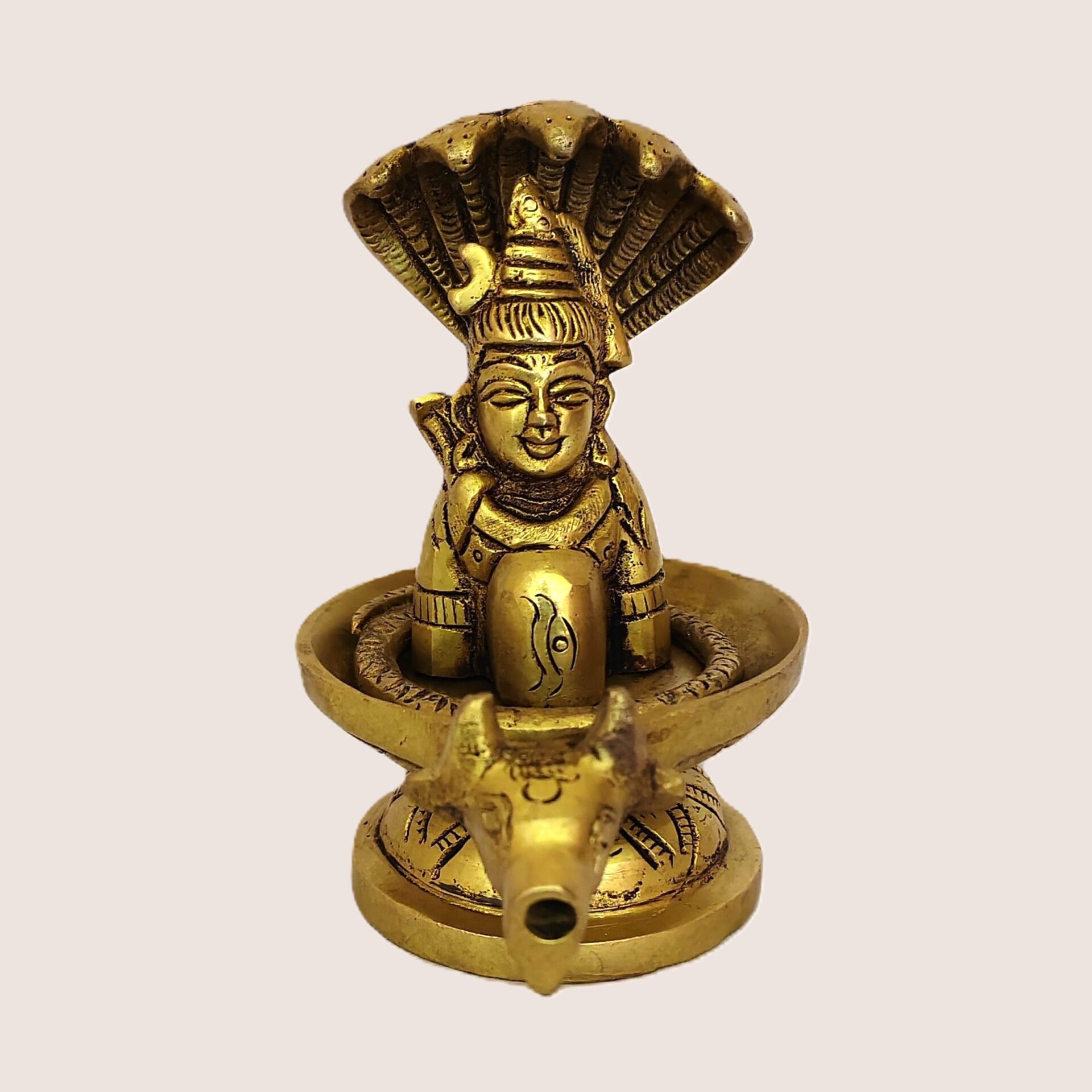 Brass Shivling with Sheshnag & Nandi | Abhishek Jal Dhara Shivling | Handmade Hindu God Idol for Pooja, Home Temple, Office Décor & Spiritual Gift - Image 2