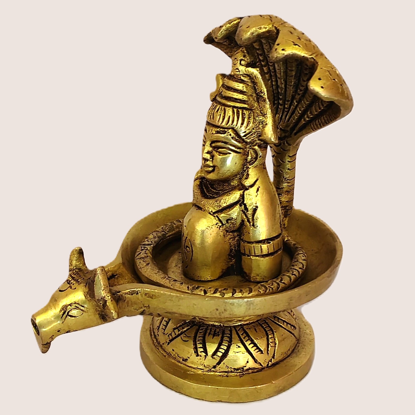 Brass Shivling with Sheshnag & Nandi | Abhishek Jal Dhara Shivling | Handmade Hindu God Idol for Pooja, Home Temple, Office Décor & Spiritual Gift - Image 3