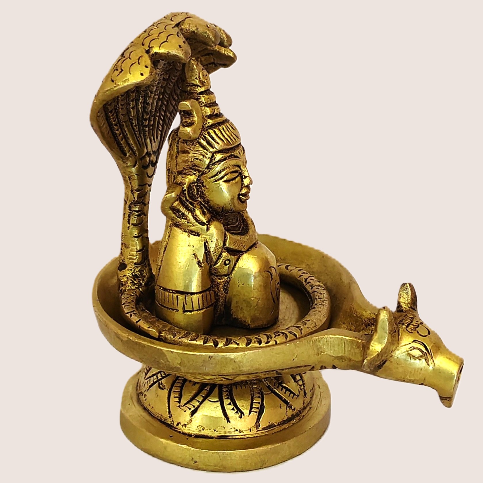 Brass Shivling with Sheshnag & Nandi | Abhishek Jal Dhara Shivling | Handmade Hindu God Idol for Pooja, Home Temple, Office Décor & Spiritual Gift - Image 5
