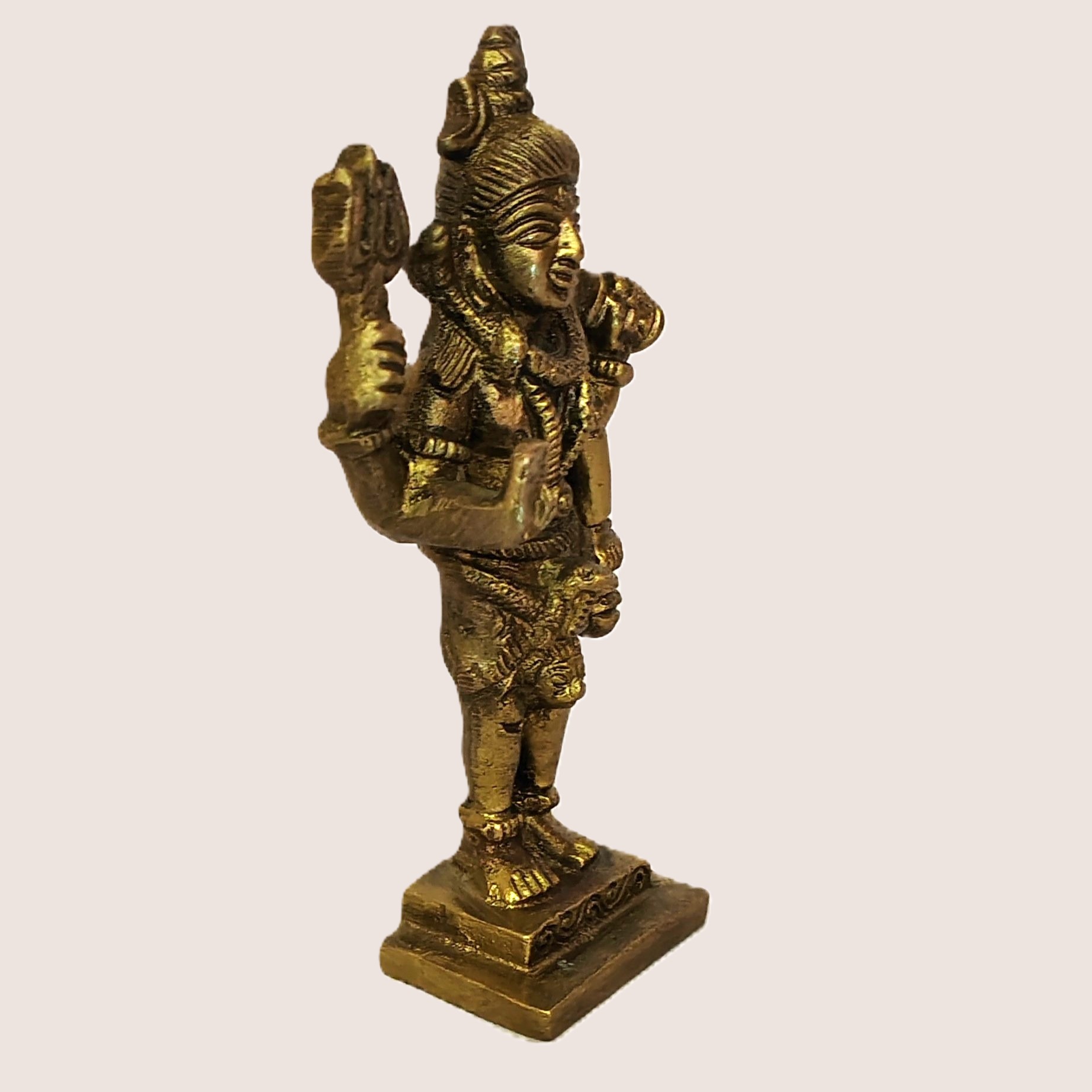 Shiv Ji Standing with Trishul Brass Idol | Shiv Ji Metal Statue | Bholenath Sculpture | for Home, Office, Puja | Religious Figurines | Decorative Murti Gift Showpiece - Image 2
