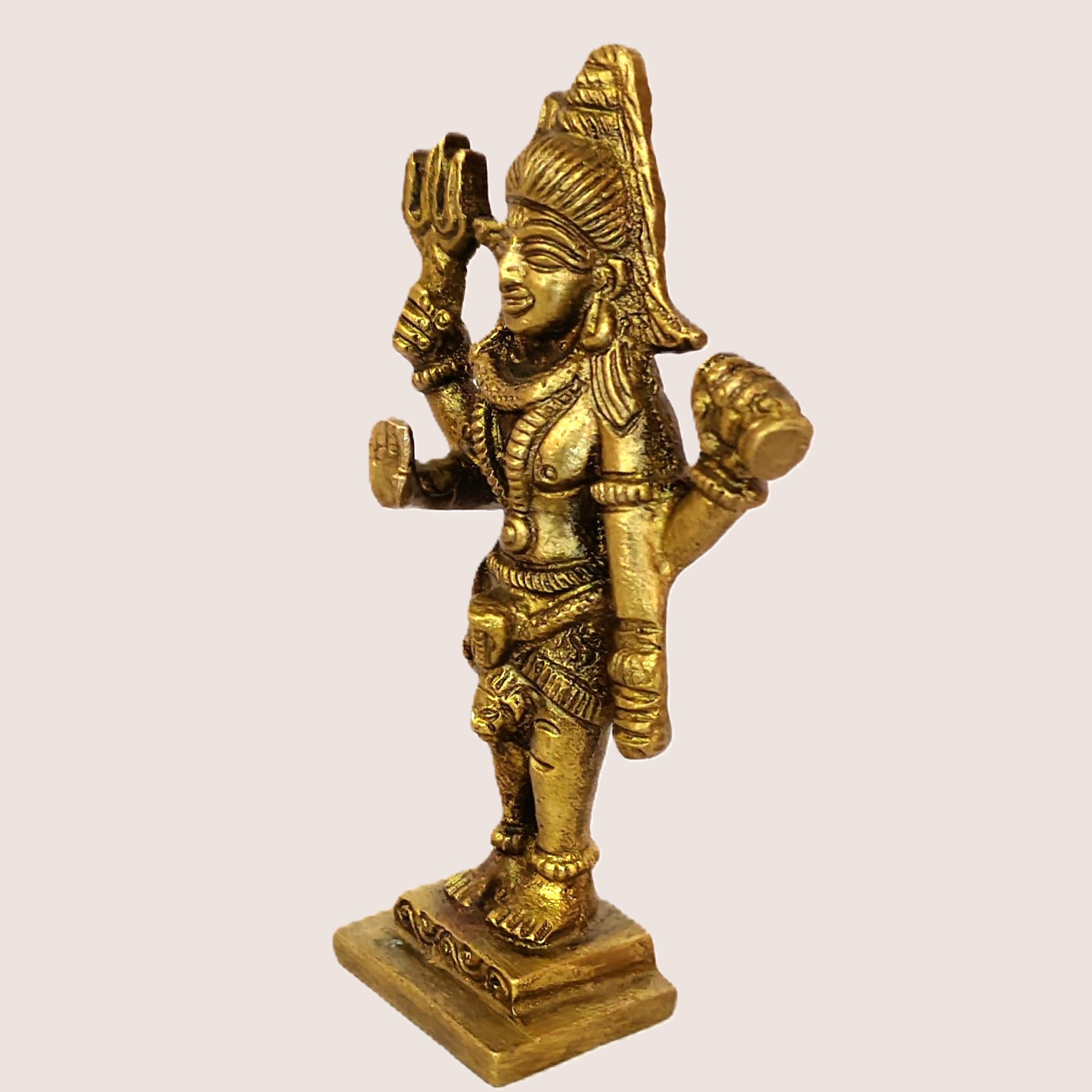 Shiv Ji Standing with Trishul Brass Idol | Shiv Ji Metal Statue | Bholenath Sculpture | for Home, Office, Puja | Religious Figurines | Decorative Murti Gift Showpiece - Image 3