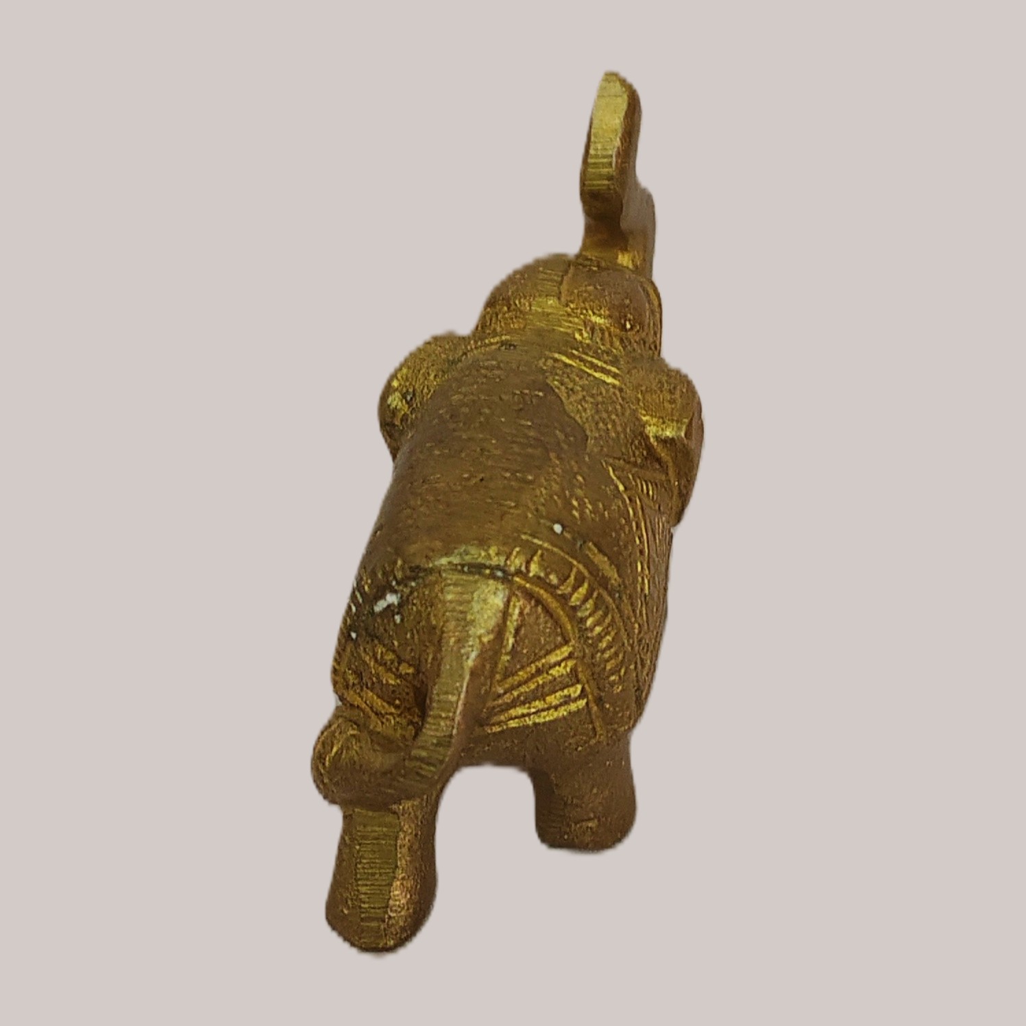Handcrafted Brass Elephant Figurine with Engraved Design | Vastu Feng Shui Good Luck Trunk Up Elephant Statue for Home, Office, Entrance Decor & Gifting - Image 4