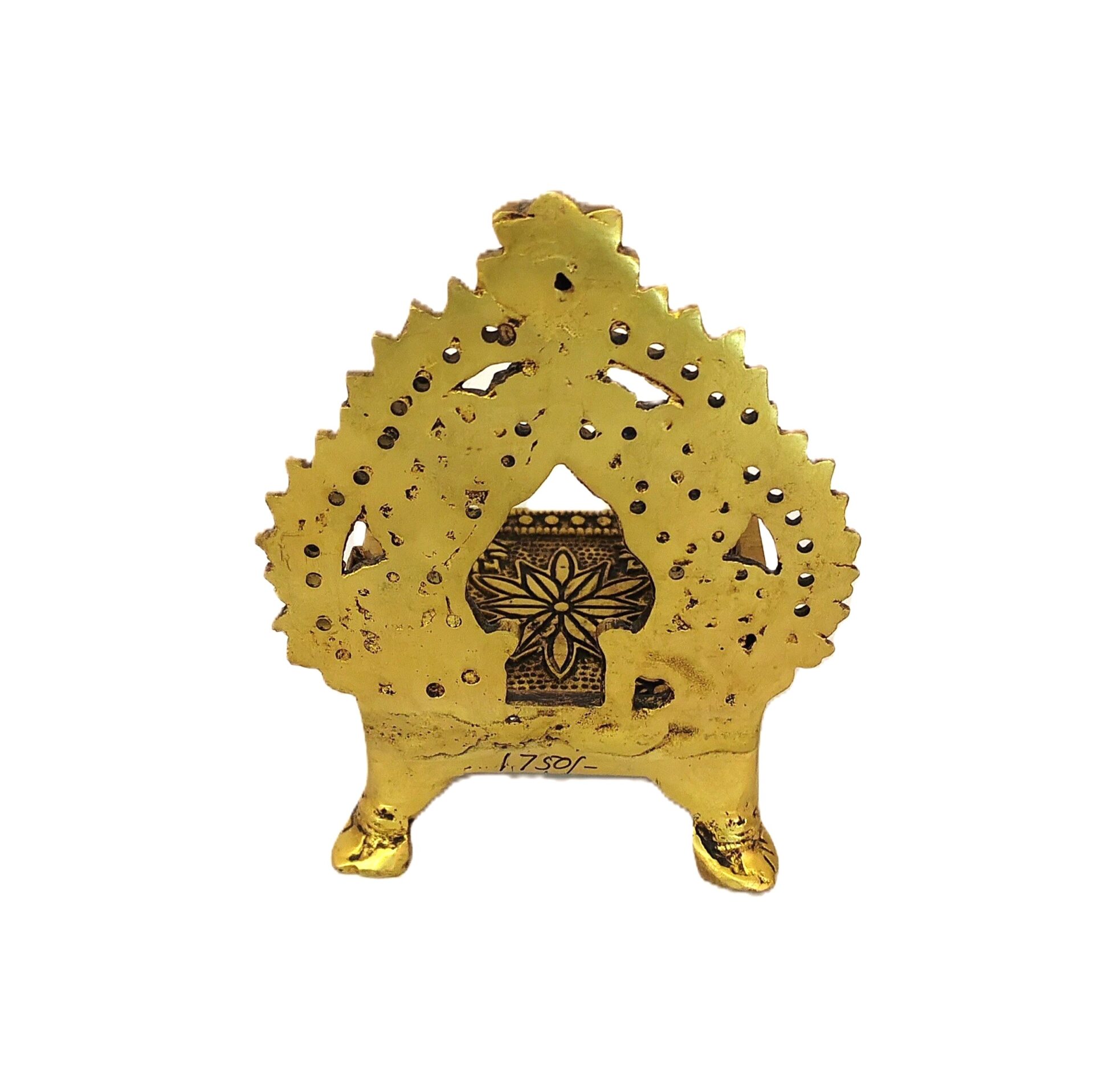 Brass Singhasan for Ladoo Gopal, Traditional Pooja Chowki Mandir Seat, Decorative Temple Throne, Metallic Finish - Image 3