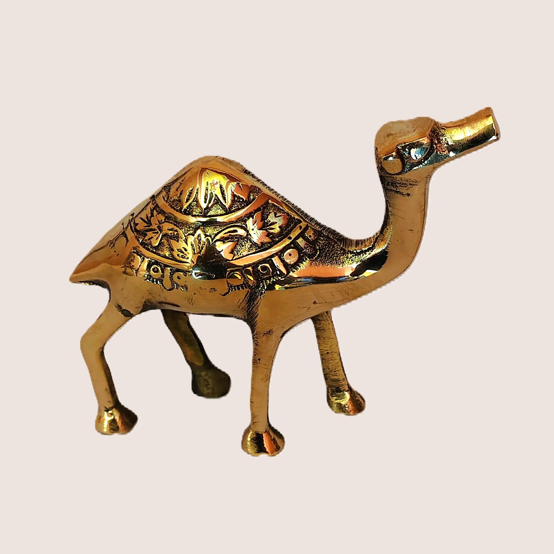 Handcrafted Brass Camel Figurine with Floral Engraving | Vastu Feng Shui Showpiece for Home, Office, Table Decor & Artistic Gifting - Image 2