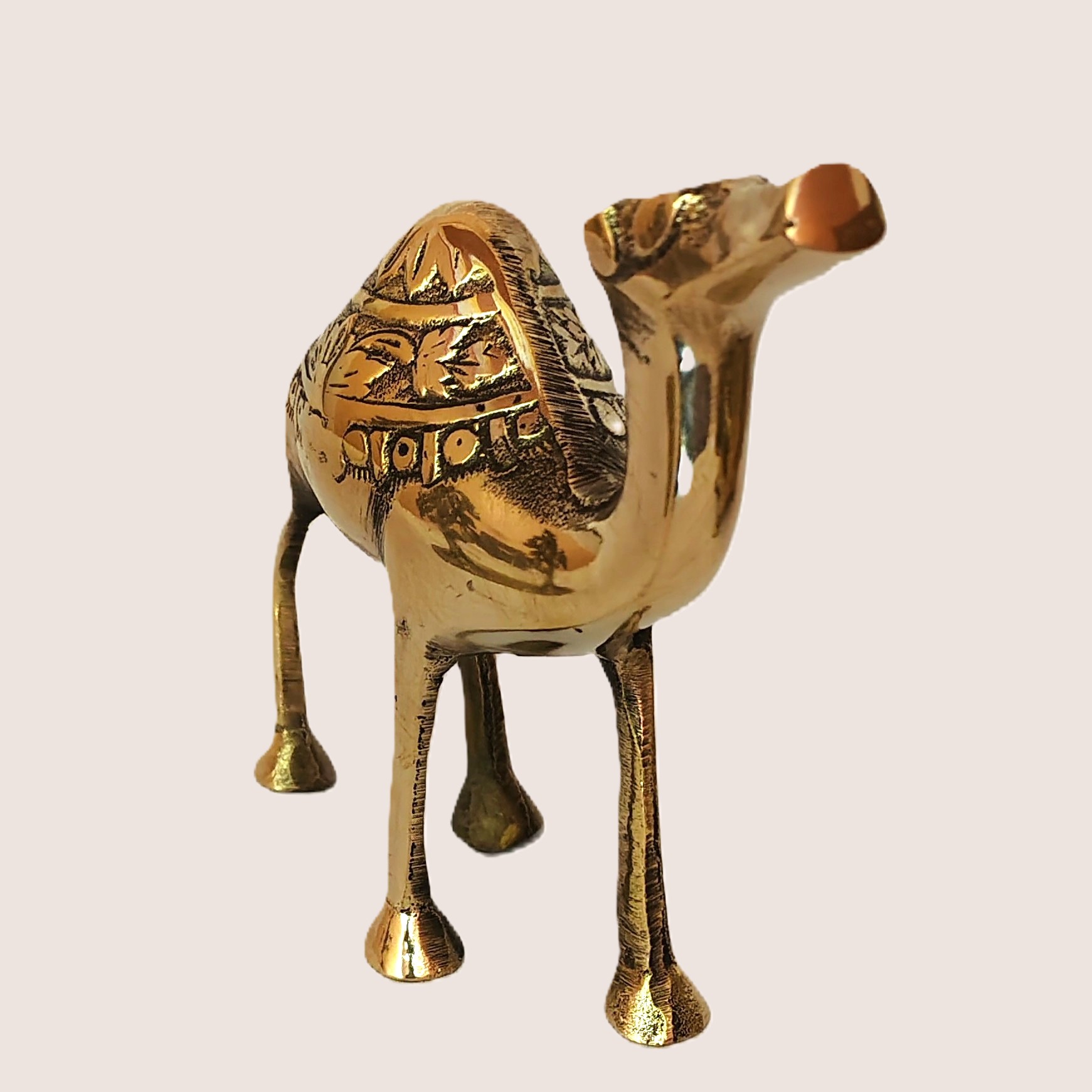 Handcrafted Brass Camel Figurine with Floral Engraving | Vastu Feng Shui Showpiece for Home, Office, Table Decor & Artistic Gifting - Image 3