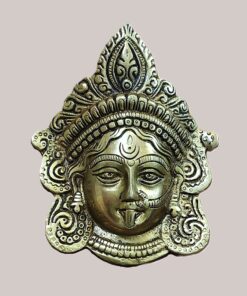 Brass Goddess Durga Face | Durga Ji Wall Hanging | Durga Face Showpiece | Ma Durga | For Home, Office, Puja | Religious Figurines | Decorative Murti Gift
