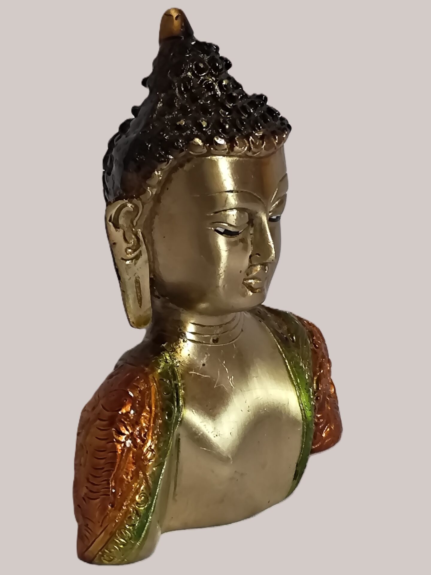 Buddha Ji Bust Brass Idol | Buddh Ji Metal Statue | Lord Budhha Sculpture | for Home, Office, Puja | Religious Figurines | Decorative Murti Gift Showpiece - Image 5