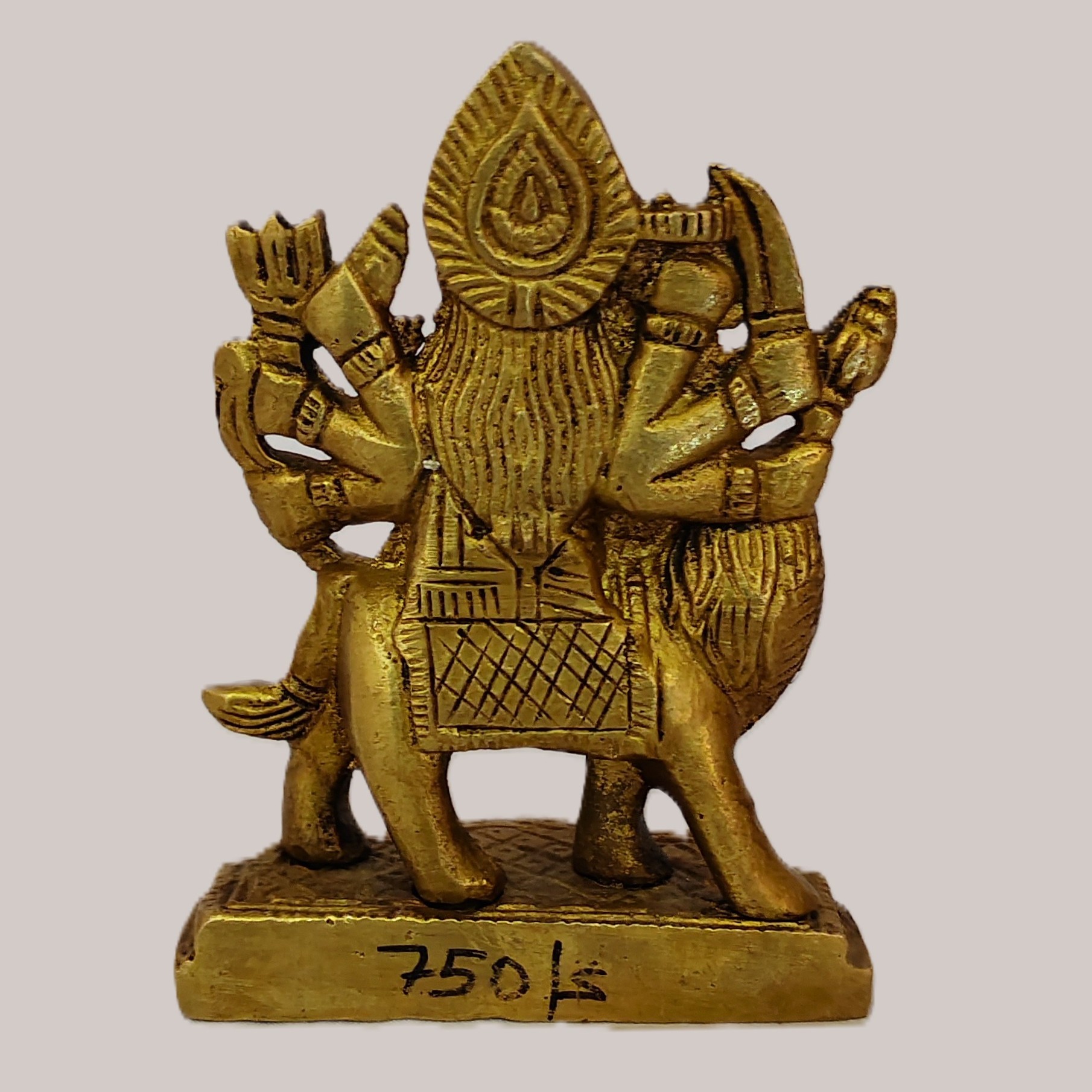 Handcrafted Brass Ashtabhuja Durga Maa Idol on Lion Vahana | Vastu Mahishasuramardini Devi Statue for Shakti, Protection, Courage, Home Temple & Navratri Decor - Image 4