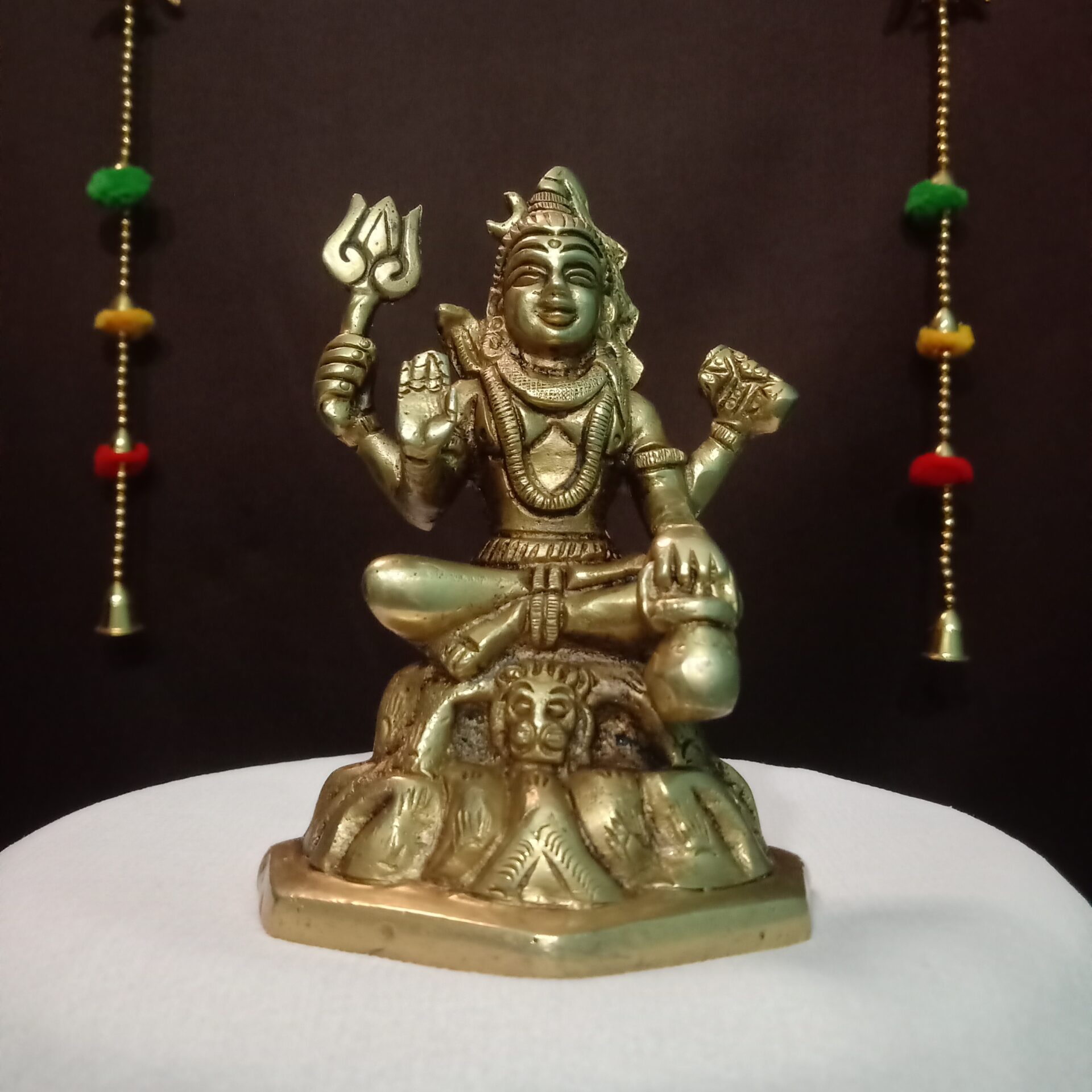 Lord Shiva Meditating Brass Idol | Bholenath Metal Statue | Shankar Ji Sculpture | Antique Gold | For Home, Office, Puja | Religious Figurines | Decorative Murti Gift Showpiece - Image 3