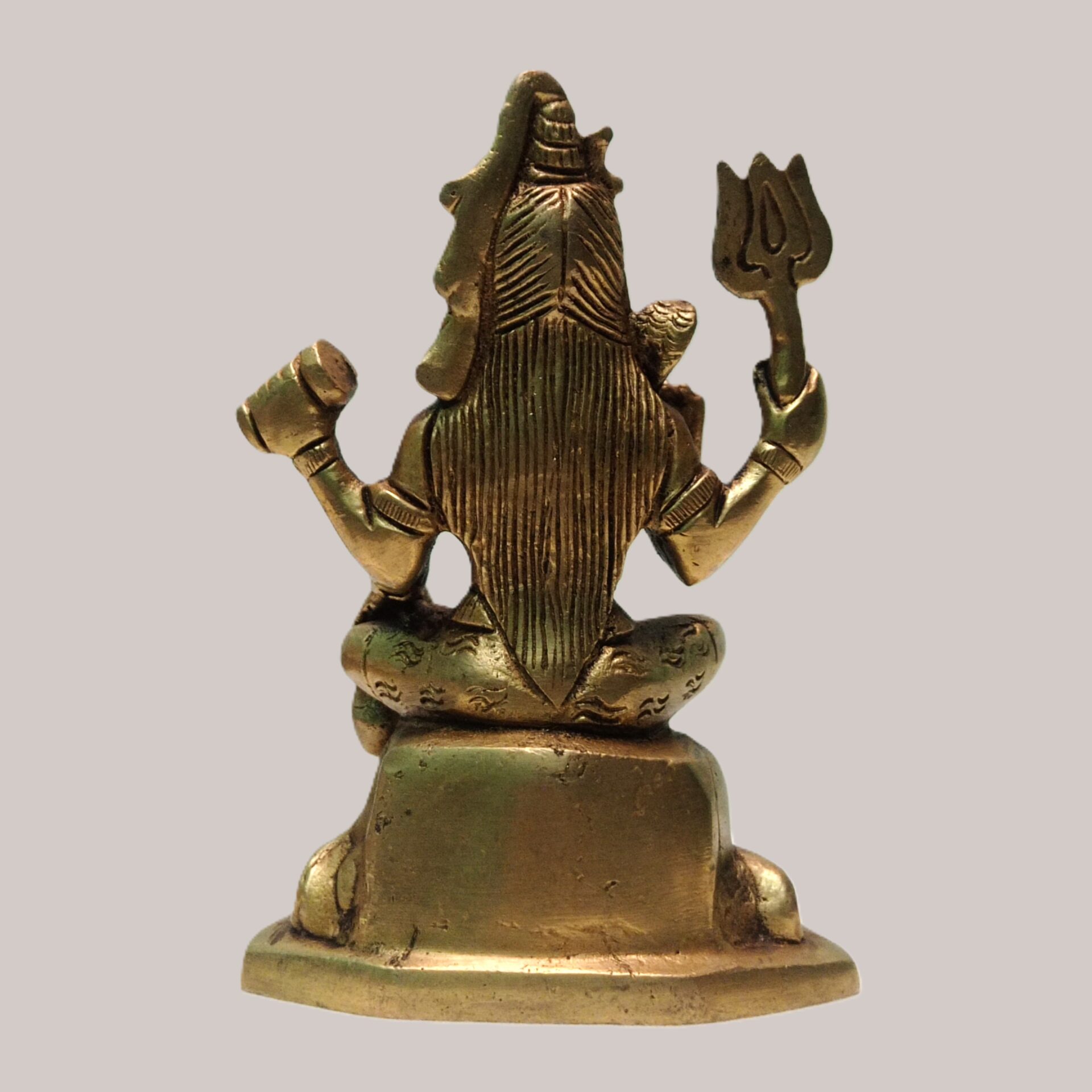 Lord Shiva Meditating Brass Idol | Bholenath Metal Statue | Shankar Ji Sculpture | Antique Gold | For Home, Office, Puja | Religious Figurines | Decorative Murti Gift Showpiece - Image 5