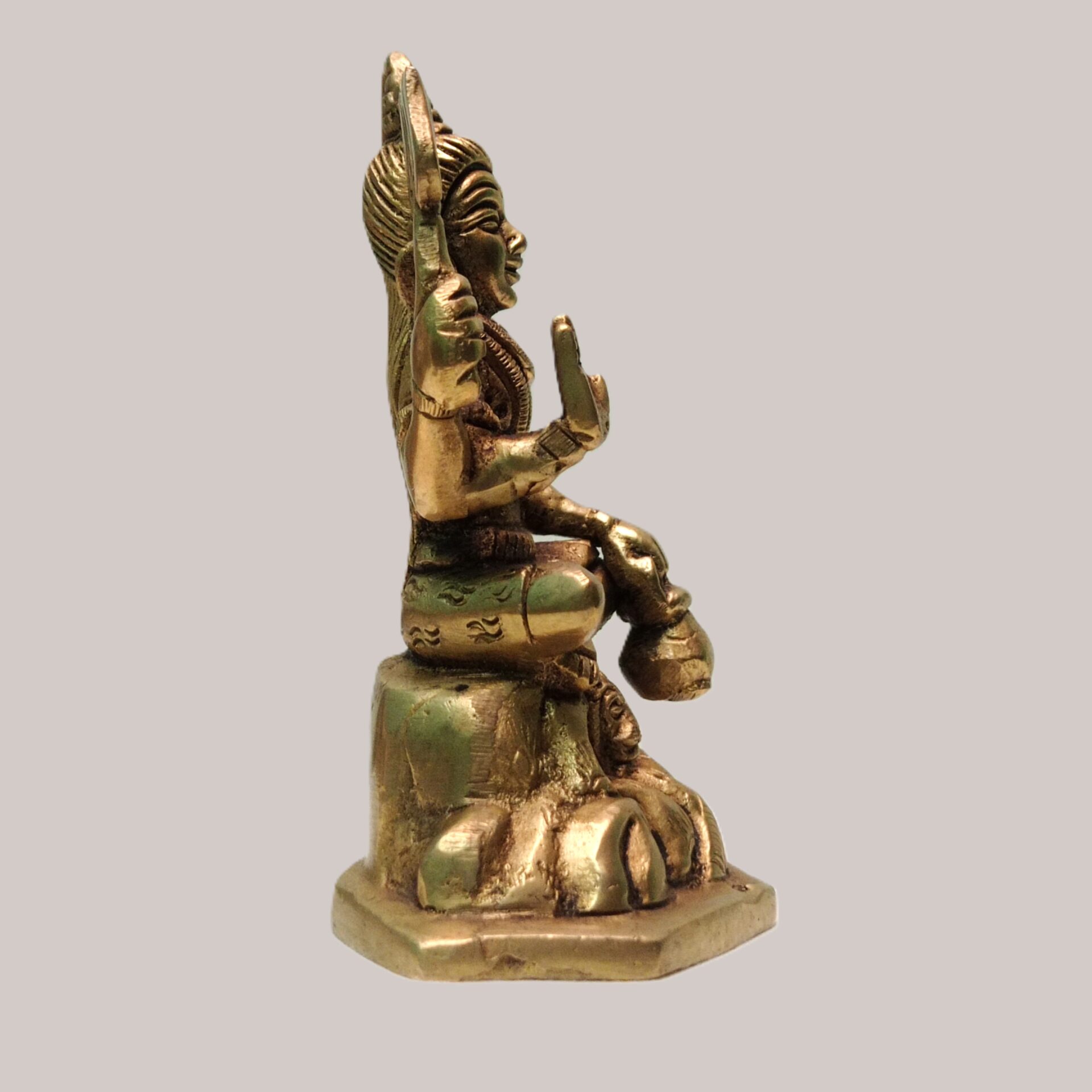 Lord Shiva Meditating Brass Idol | Bholenath Metal Statue | Shankar Ji Sculpture | Antique Gold | For Home, Office, Puja | Religious Figurines | Decorative Murti Gift Showpiece - Image 6