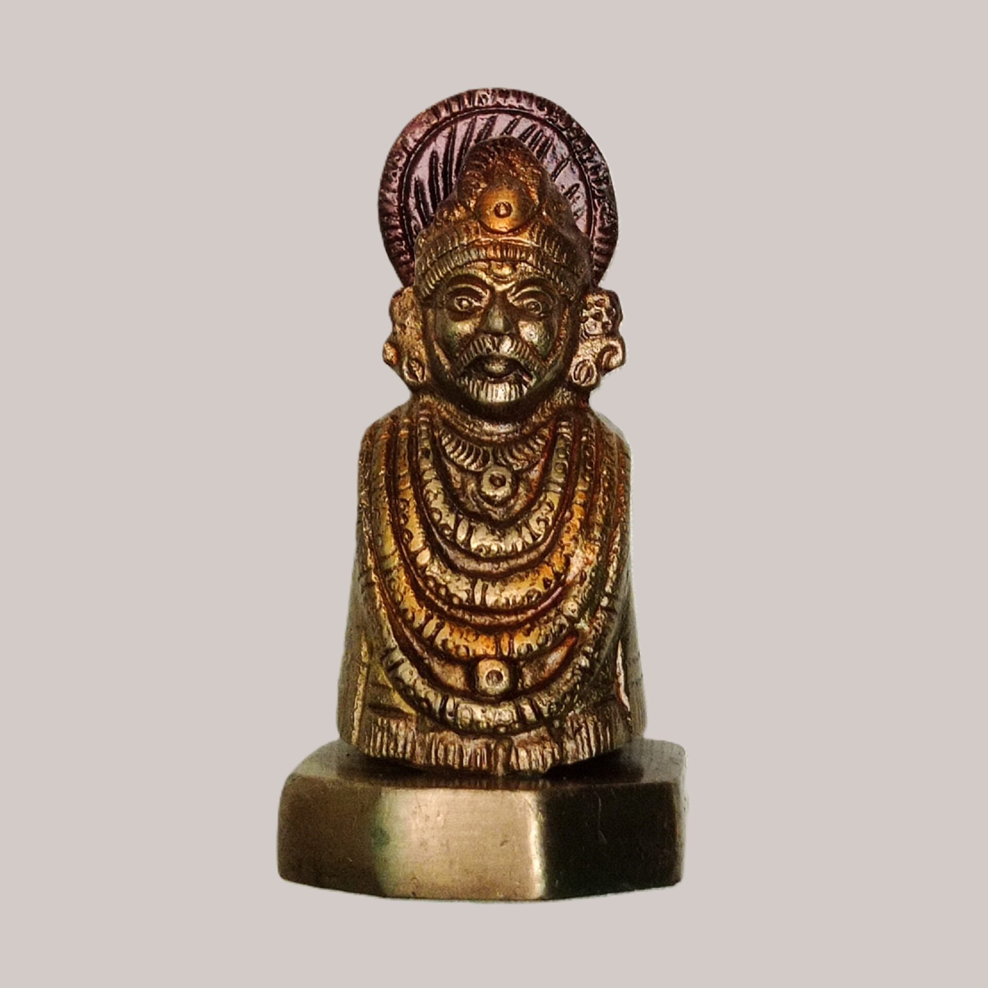 Brass Khatu Shyam Ji Idol with Copper Finish – Decorative Religious Murti for Home, Office & Puja | Spiritual Gift Showpiece - Image 2