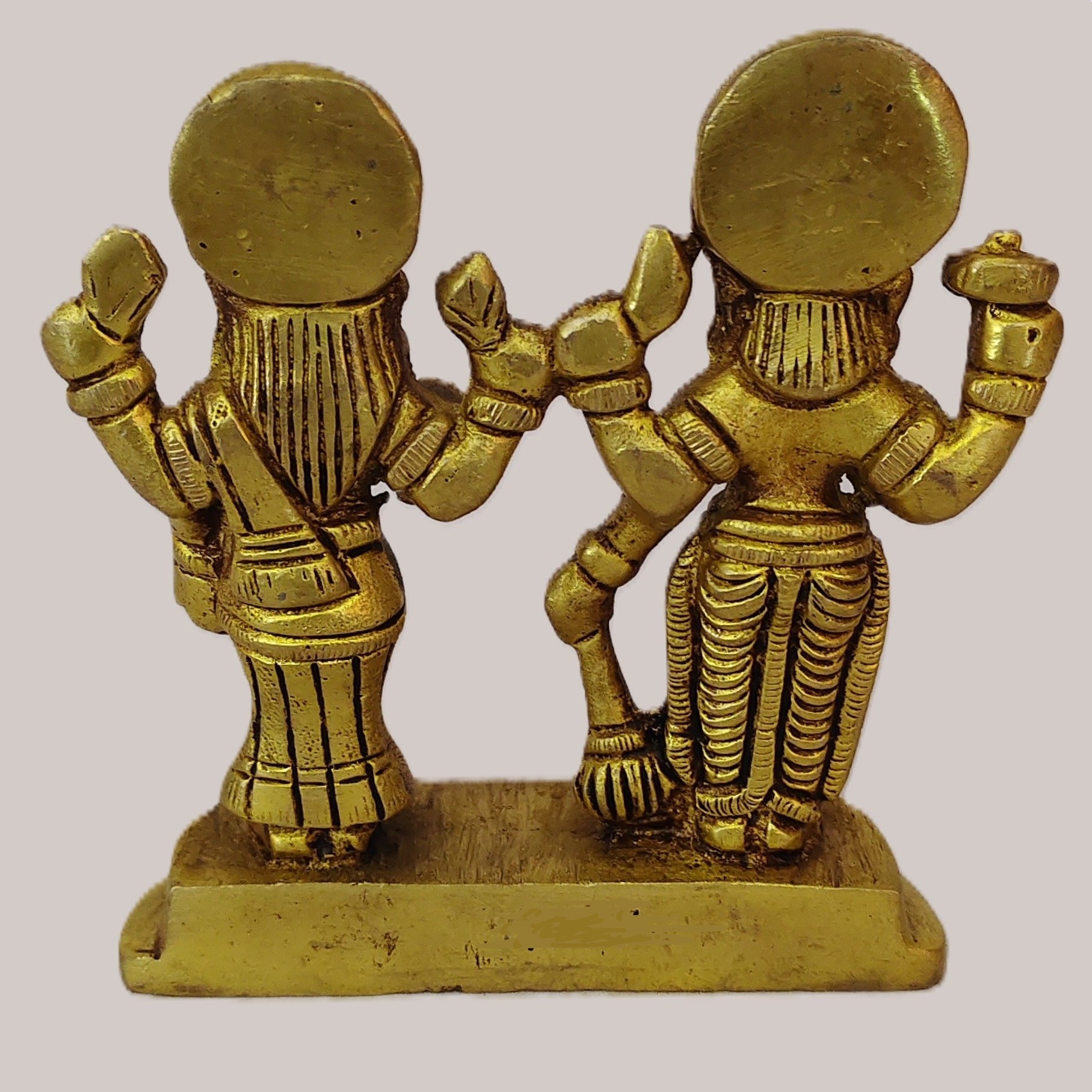 Handcrafted Brass Lakshmi Narayan Idol Standing Together | Vastu Vishnu Lakshmi Murti for Home Temple, Pooja Room, Wealth Prosperity & Auspicious Couple Gifting - Image 4