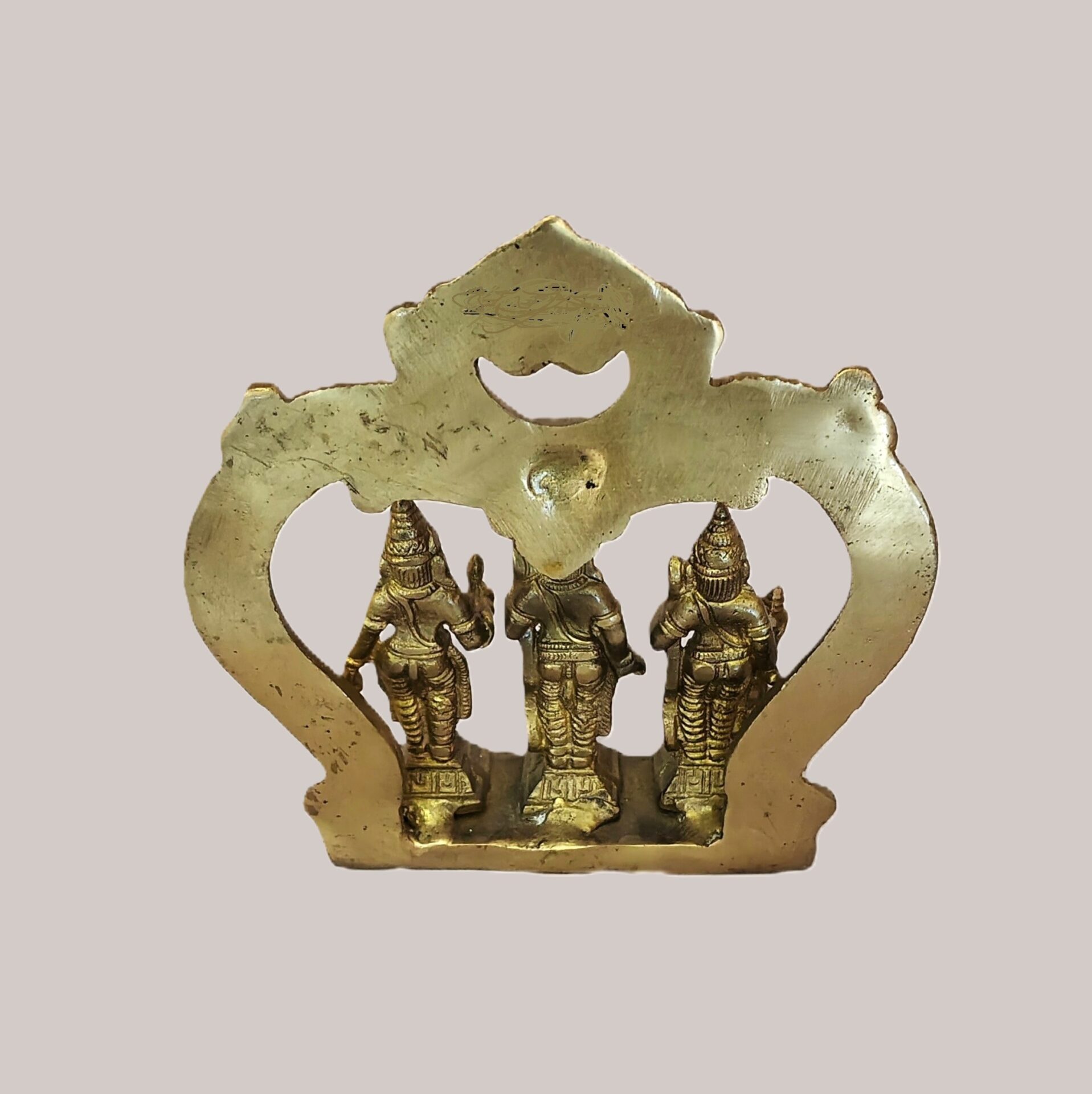 Handcrafted Brass Ram Darbar Idol with Prabhavali Arch | Vastu Ram Lakshman Sita Hanuman Murti for Home Temple, Pooja Room & Auspicious Devotional Gifting - Image 4