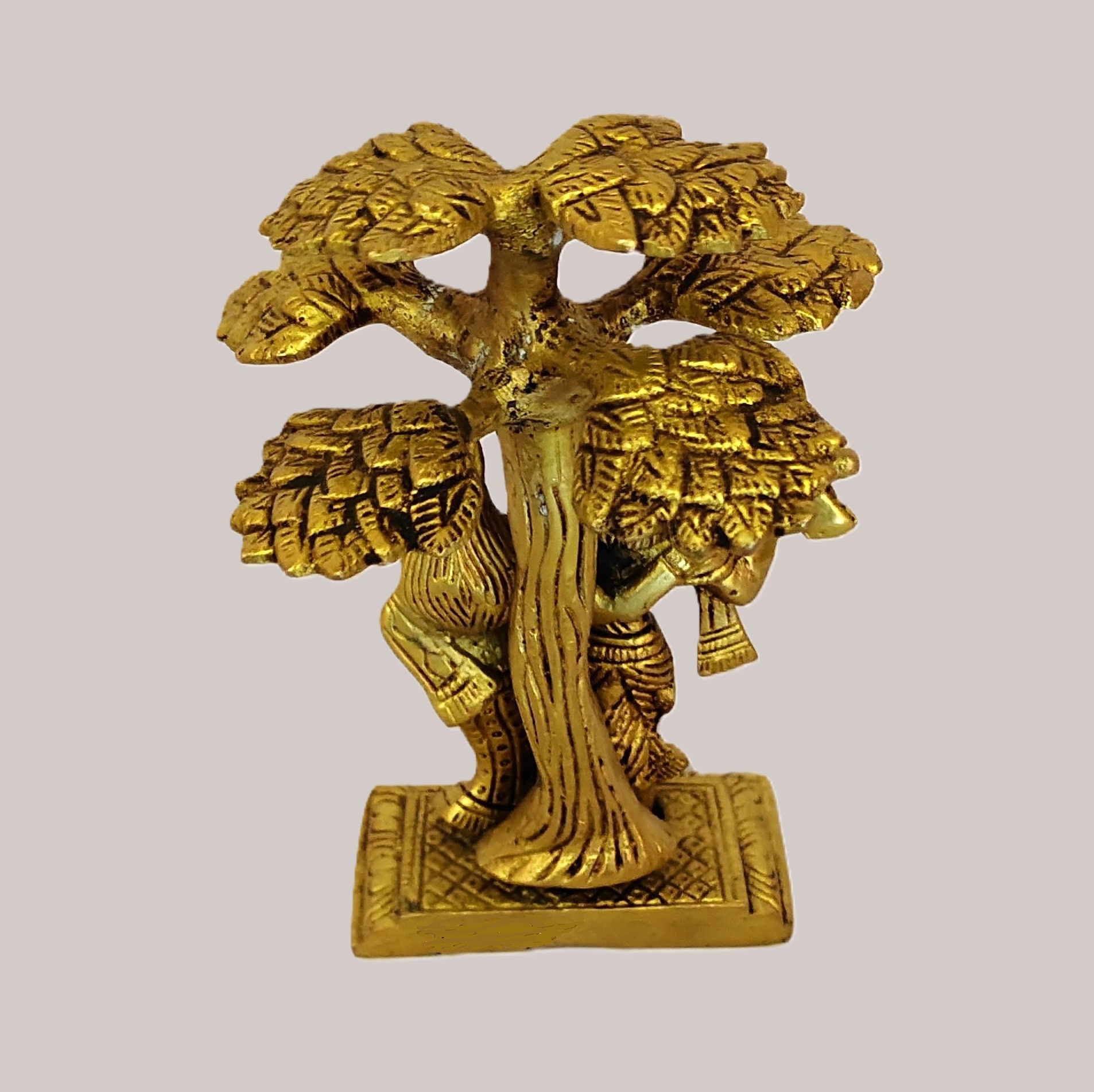 Radha Krishna Under Tree Brass Idol | Metal Statue | Gold Finish | Sculpture for Home, Office, Puja | Religious Figurine | Decorative Murti Gift Showpiece - Image 3