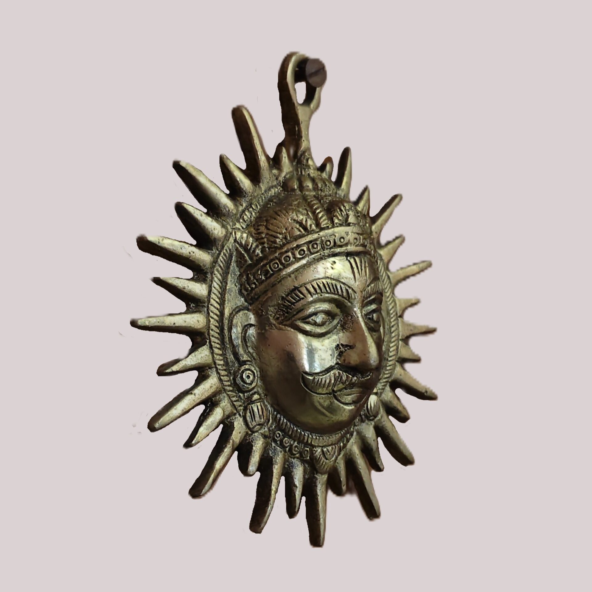 Brass Surya Dev Wall Hanging | Sun God Face Metal Wall Decor | Antique Finish Brass Sun Wall Art | Vastu Decor for Home Entrance, Living Room & Office - Image 3