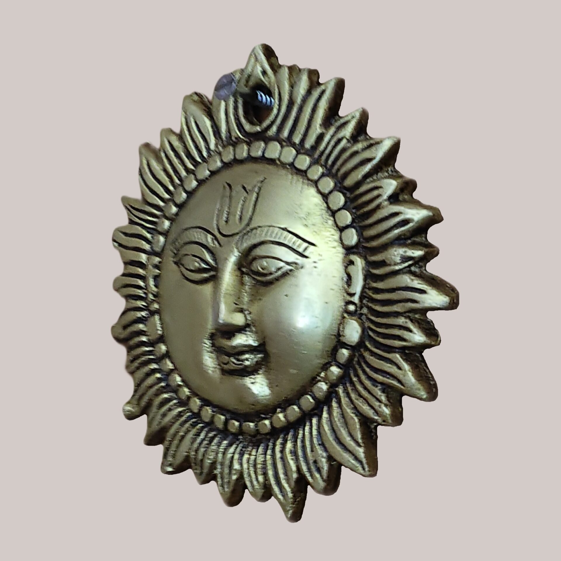 Brass Sun Wall Hanging Decor | Antique Finish Metal Sunburst Wall Art | Decorative Surya Face Style for Home, Office, Entrance & Vastu Decor - Image 3