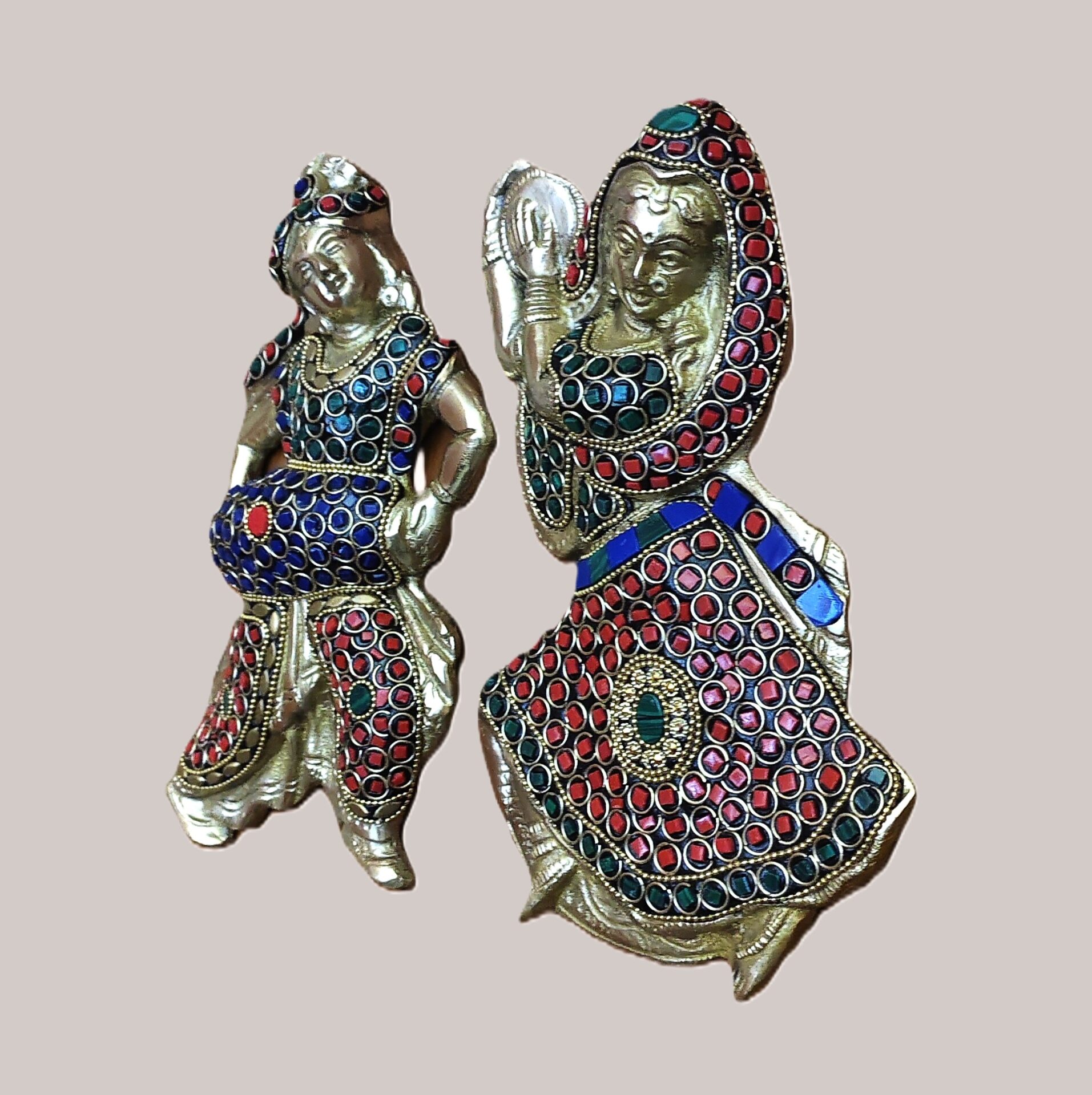 Handcrafted Brass Musician & Dancer Wall Hanging | Traditional Indian Art Décor | Vintage Ethnic Home Accent - Image 4