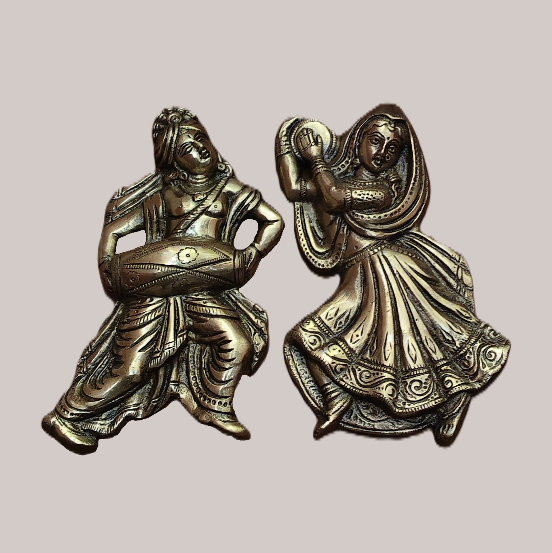 Handcrafted Brass Musician & Dancer Wall Hanging | Traditional Indian Art Décor | Vintage Ethnic Home Accent - Image 7